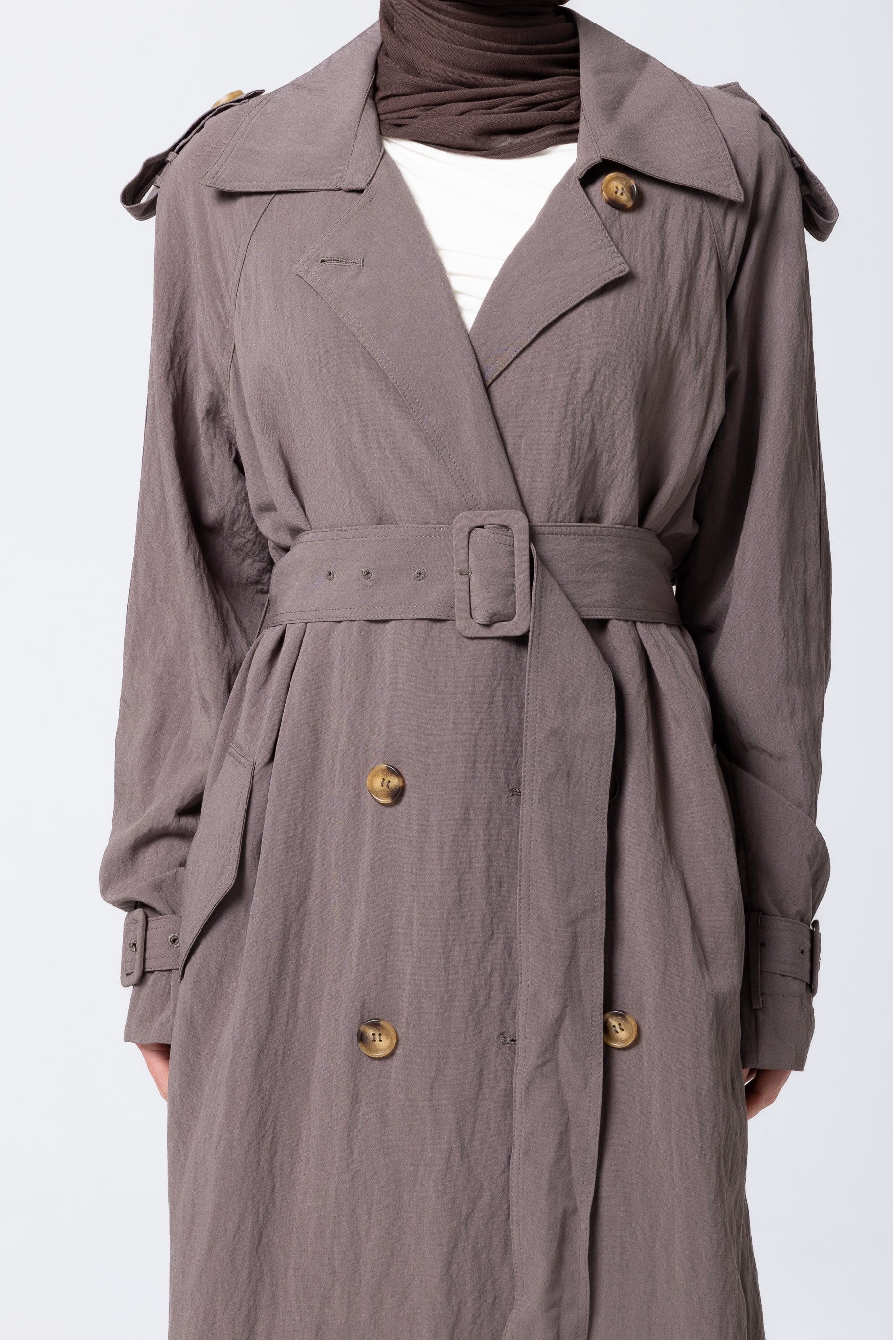 Lameesa Lyocell Trench Coat - Cedar