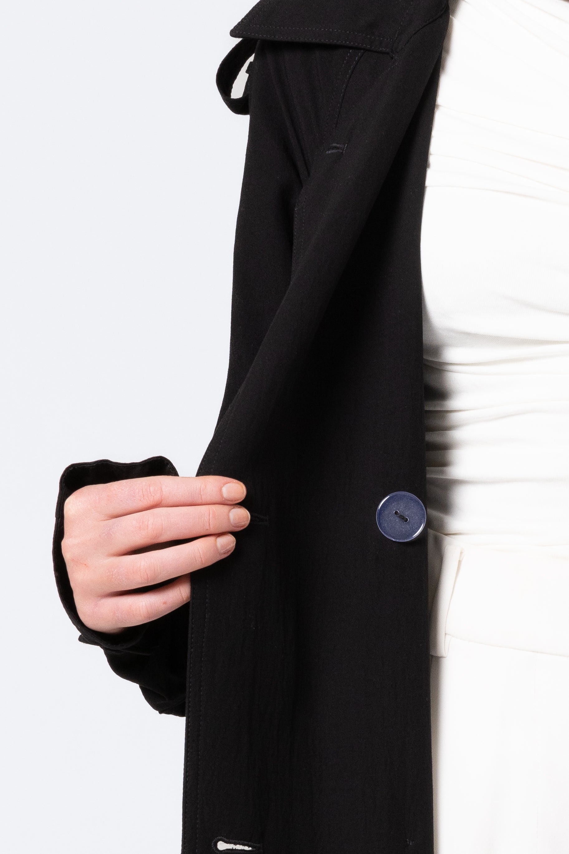 Lameesa Lyocell Trench Coat - Black