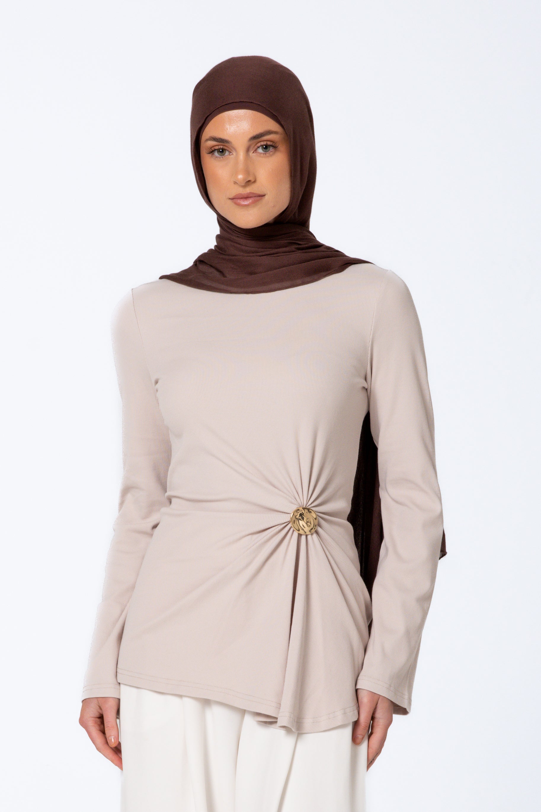 Daria Detail Top - Stone