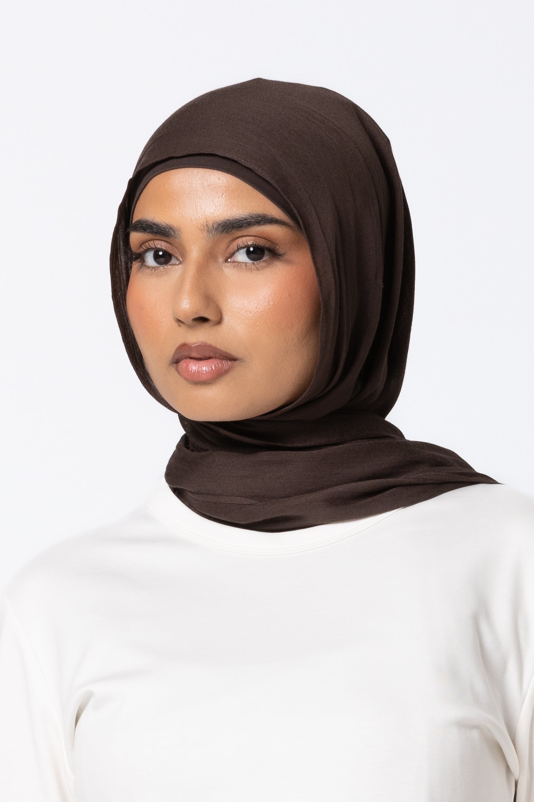 Single Stitched Modal Hijab Set - Peppercorn