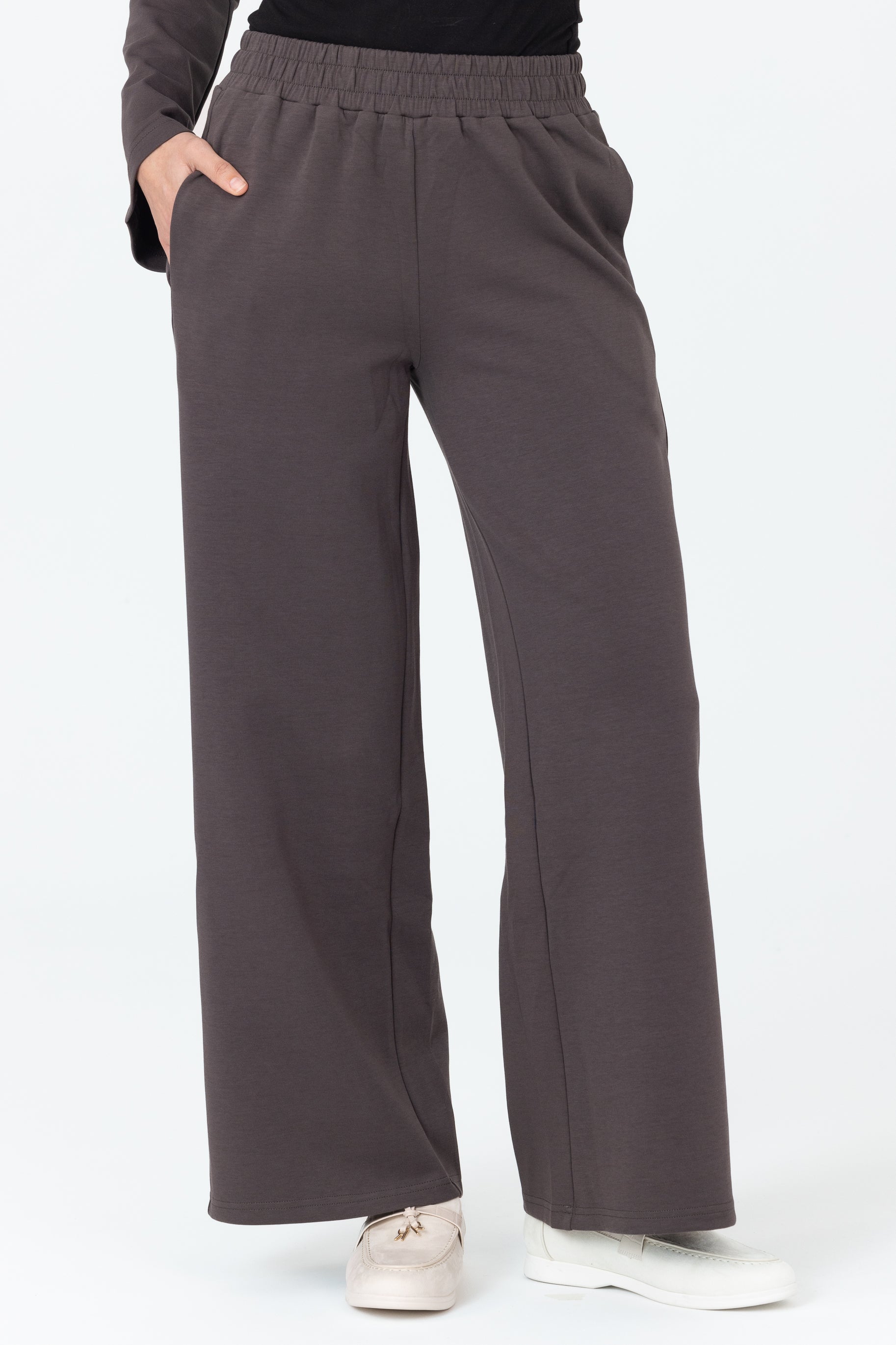 Cotton Contour Pants - Charcoal