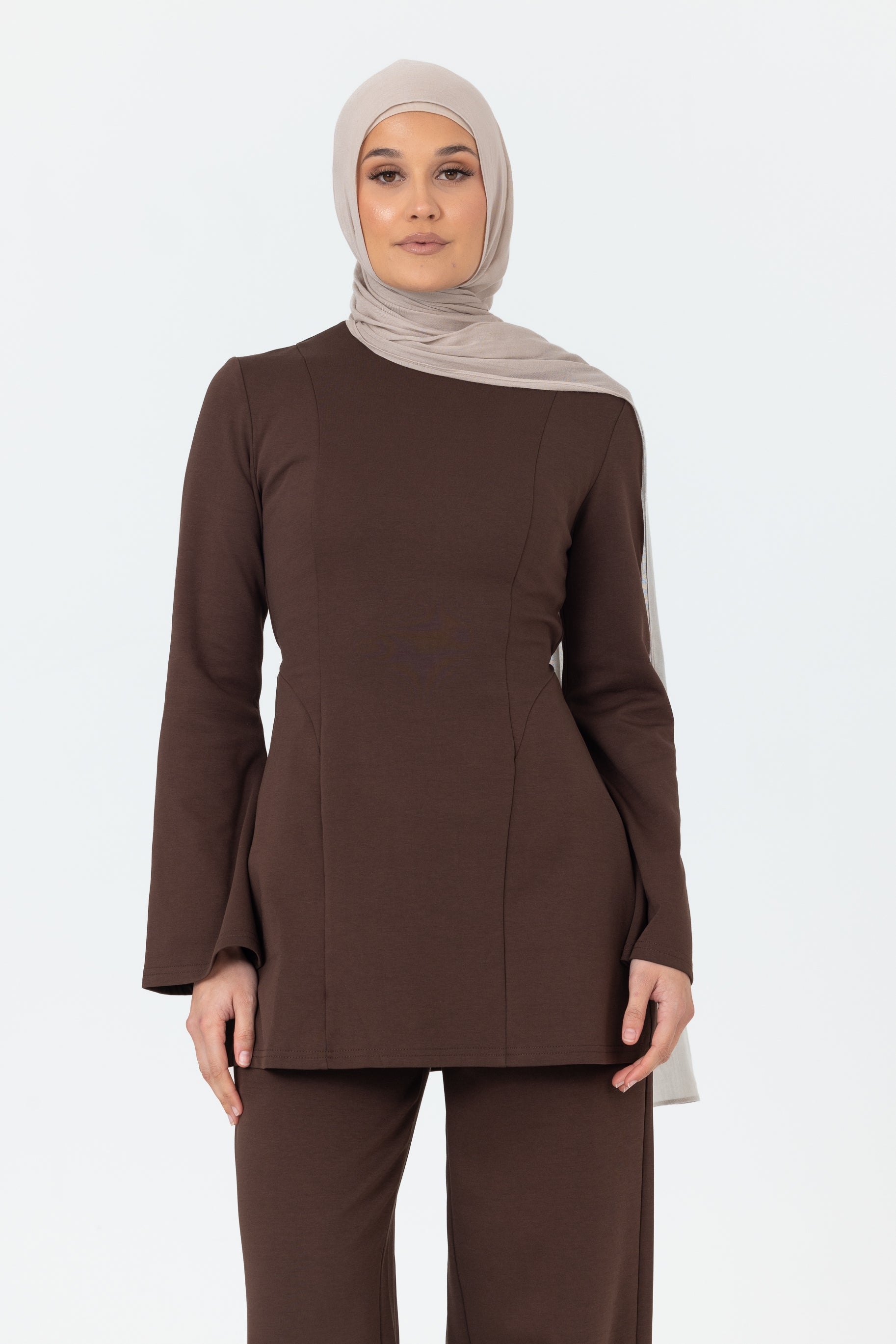 Cotton Contour Top - Brown