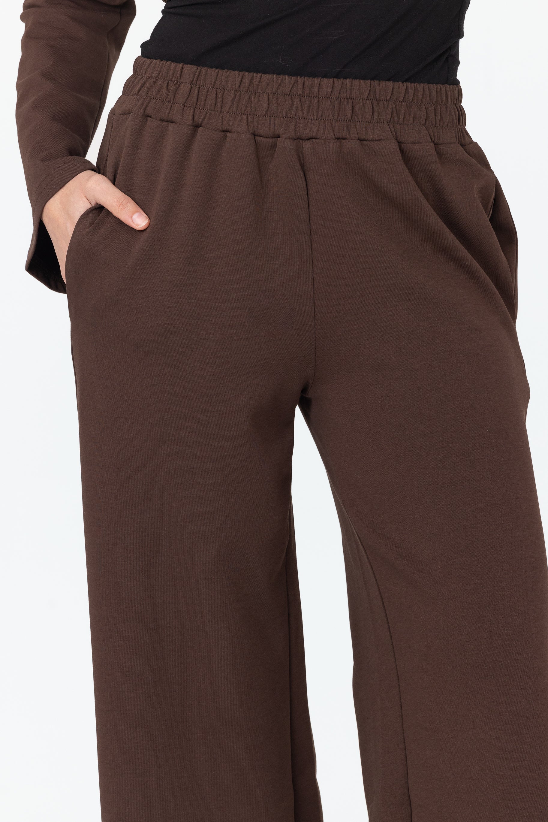 Cotton Contour Pants - Brown