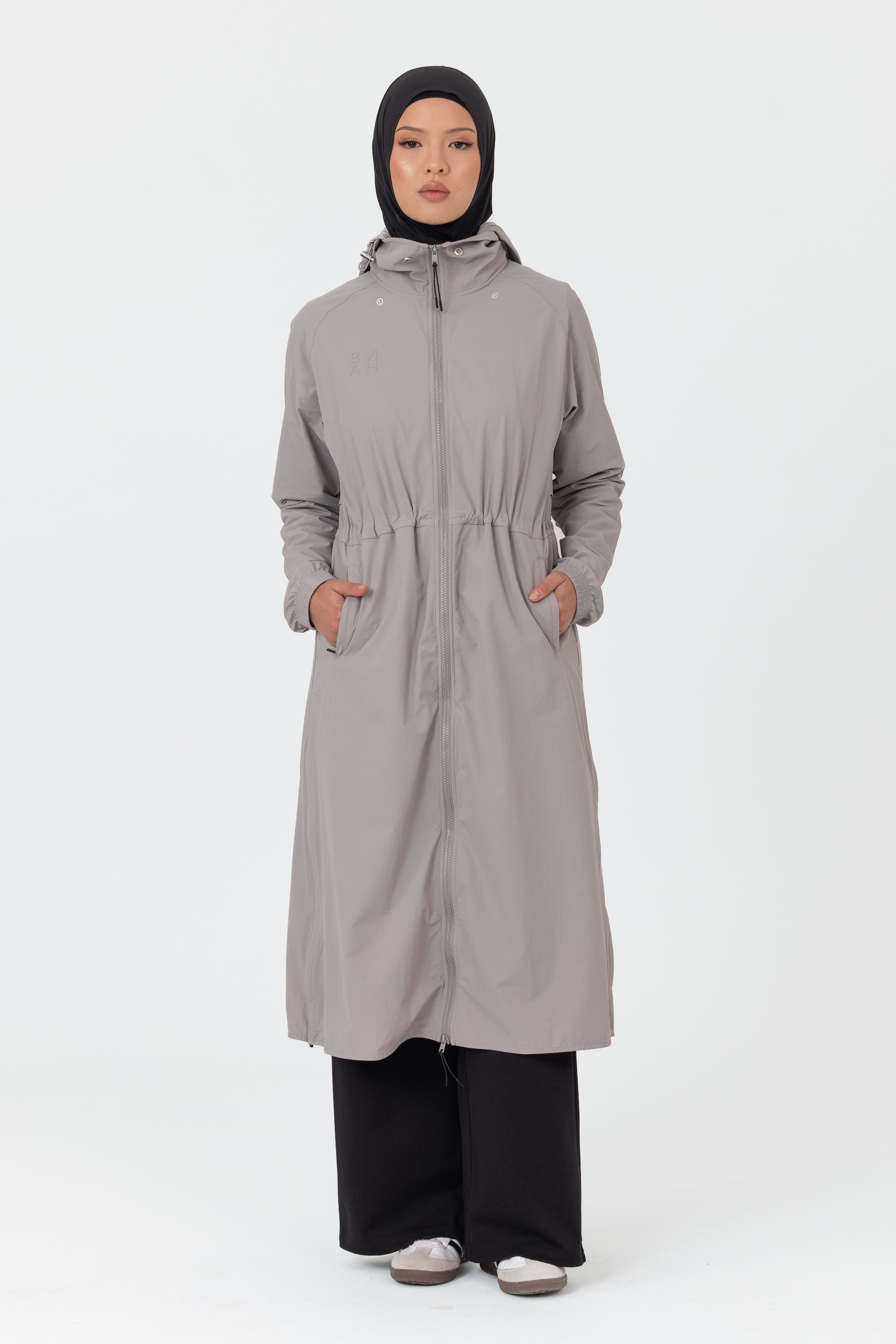 Everyday Zip Up Trench - Dove Grey