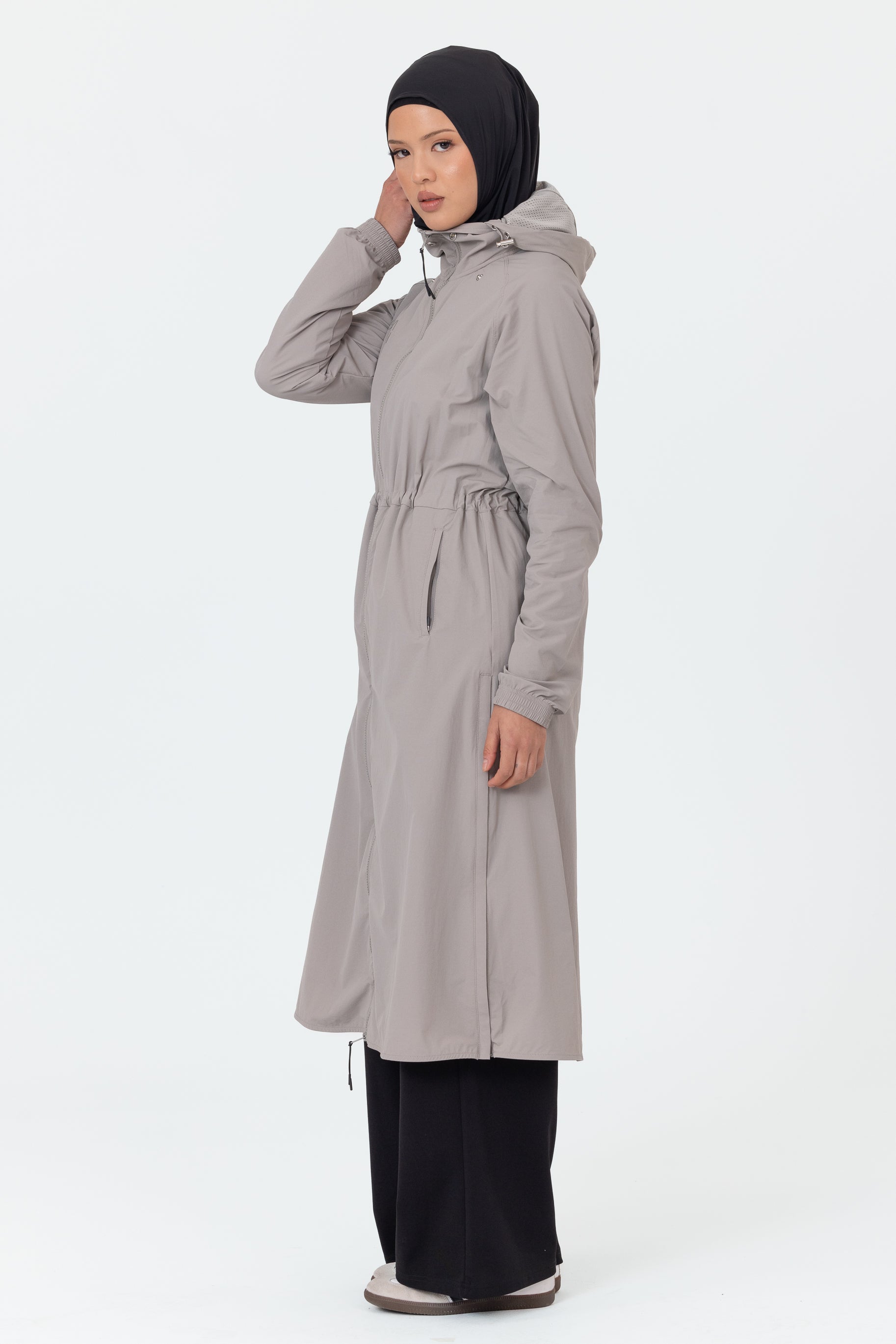 Everyday Zip Up Trench - Dove Grey