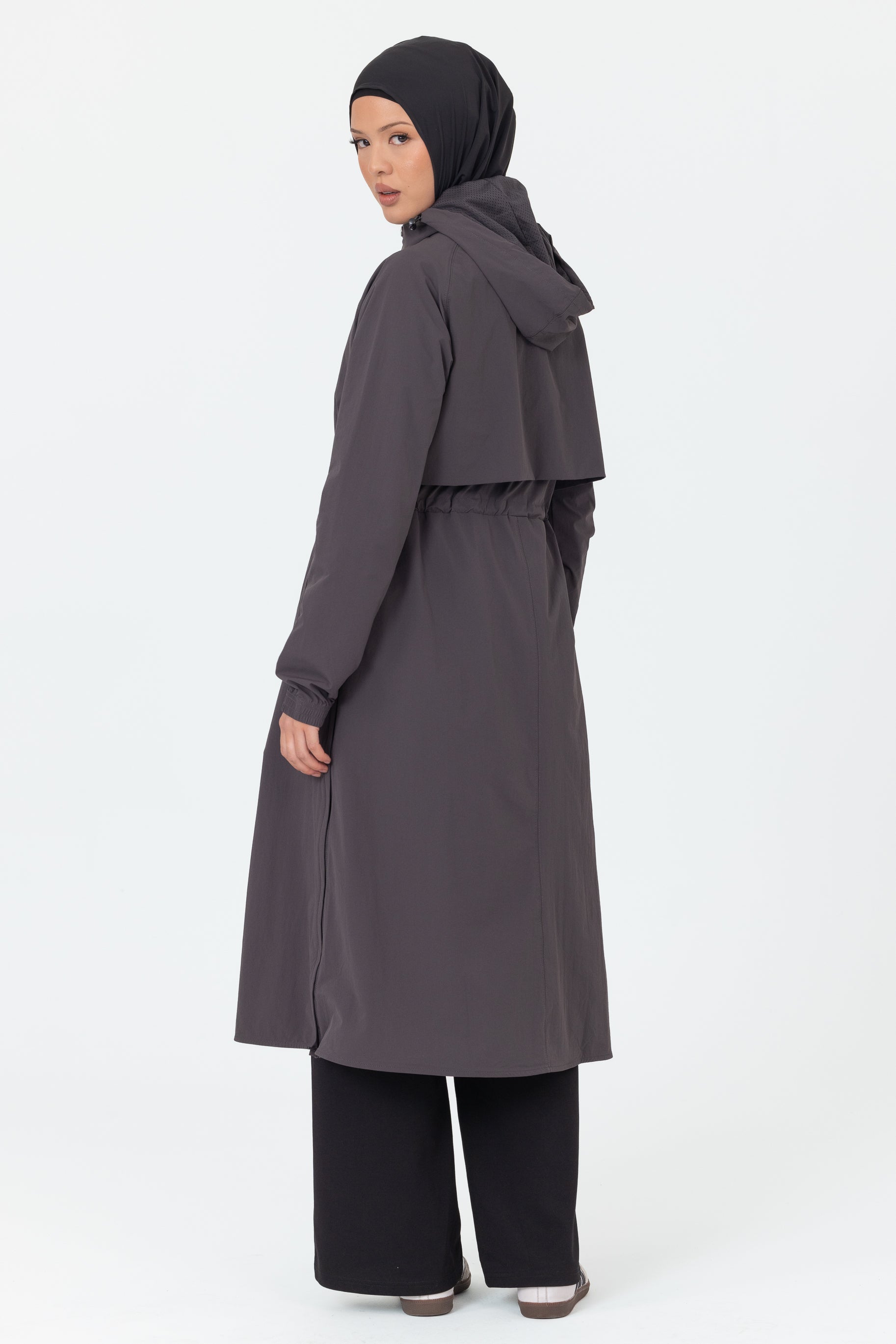 Everyday Zip Up Trench - Charcoal