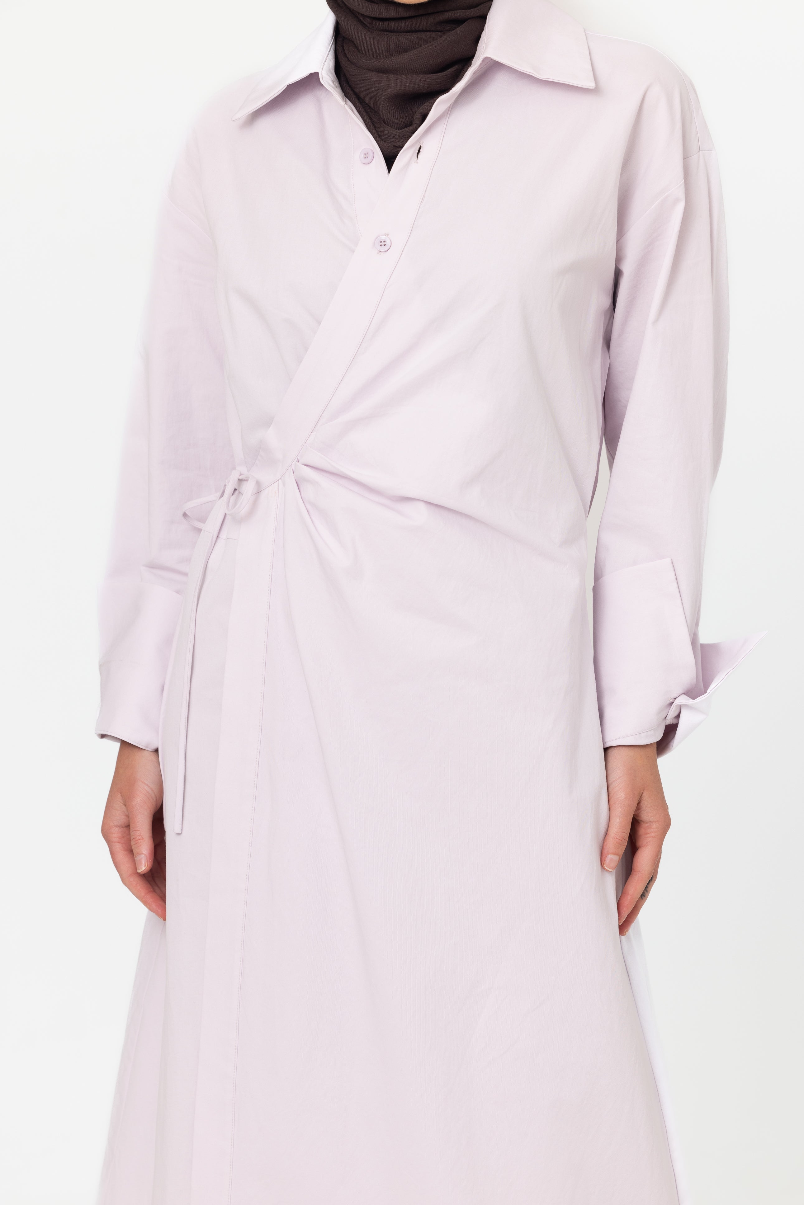 Asymmetric Wrap Dress - Lilac