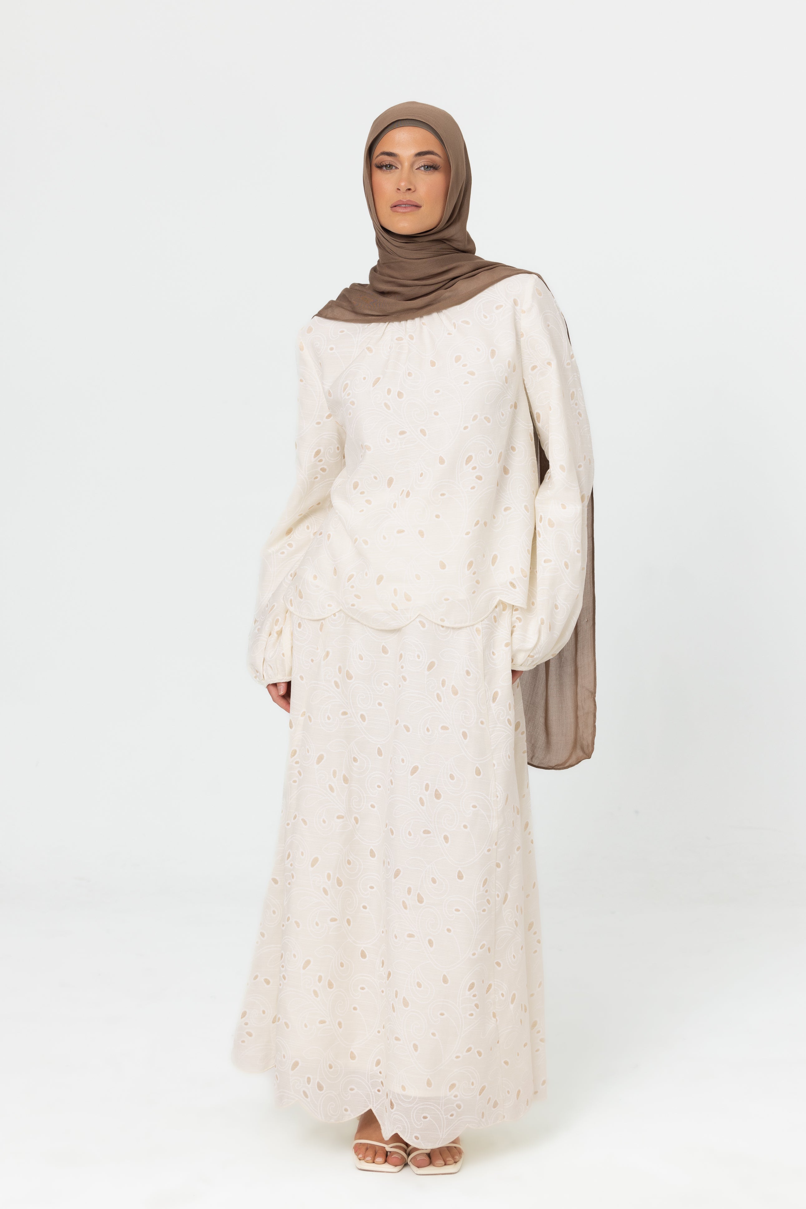 Nasma Embroidered Top - White