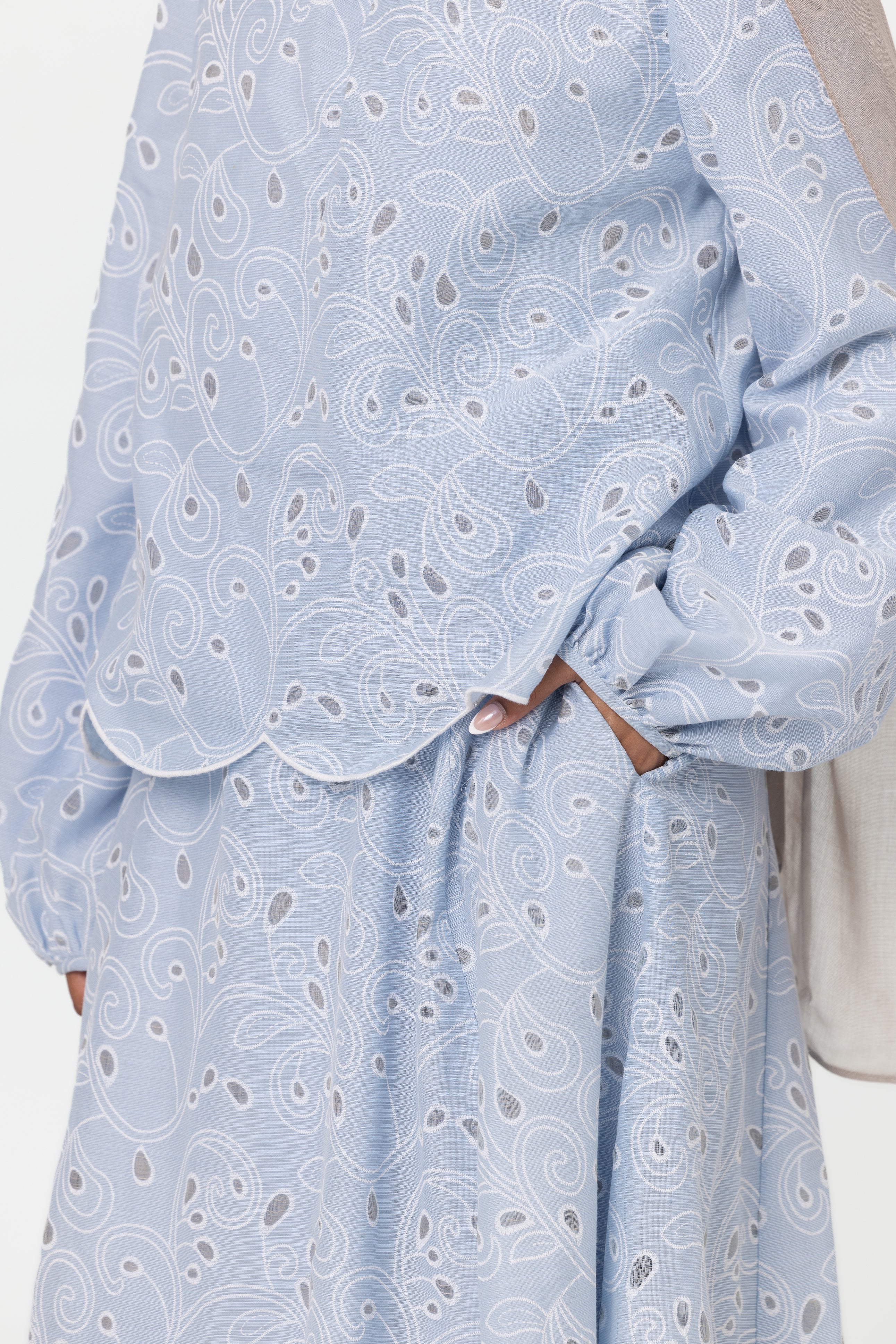 Nasma Embroidered Top - Blue