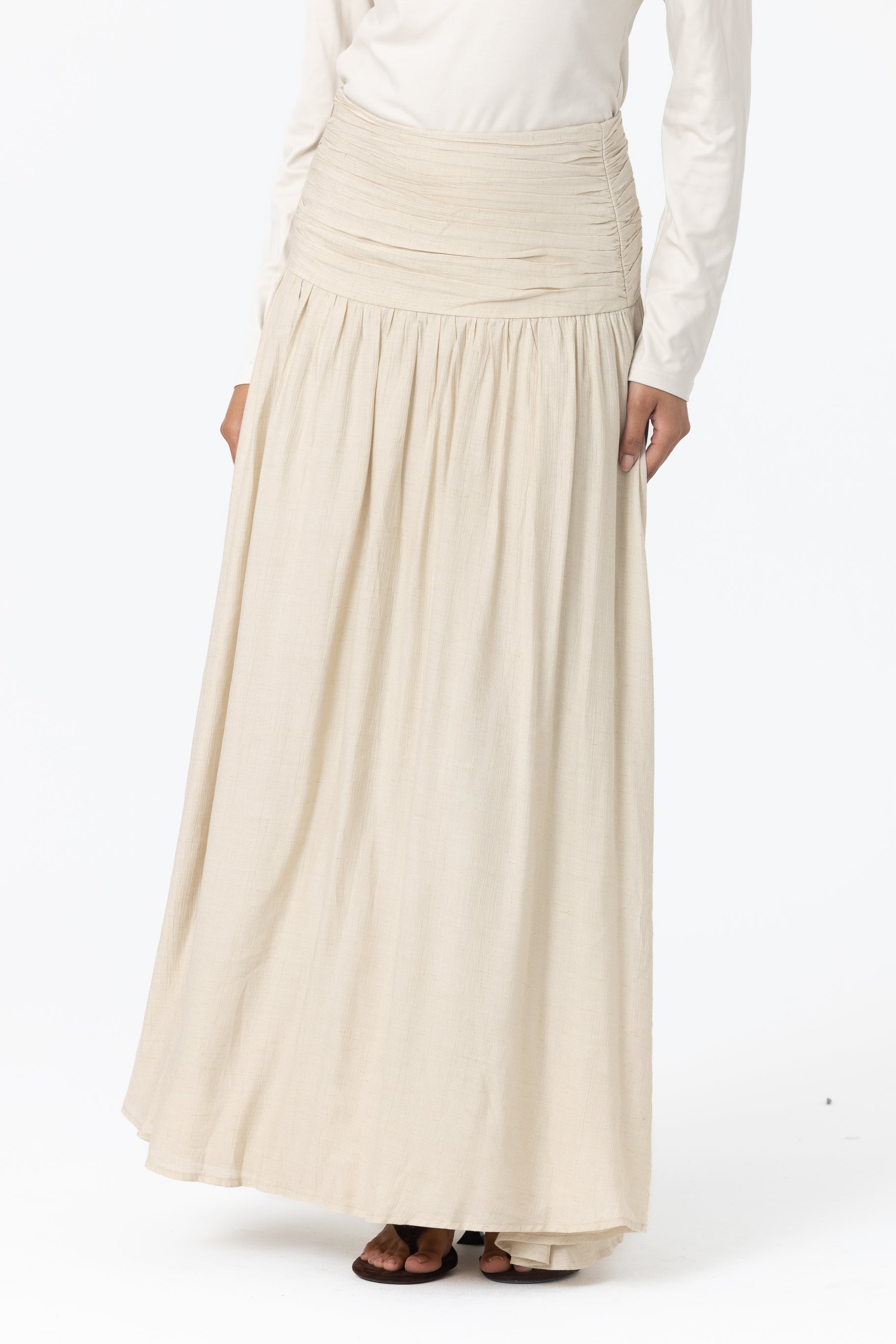 Noelle Ruched Skirt - Sand
