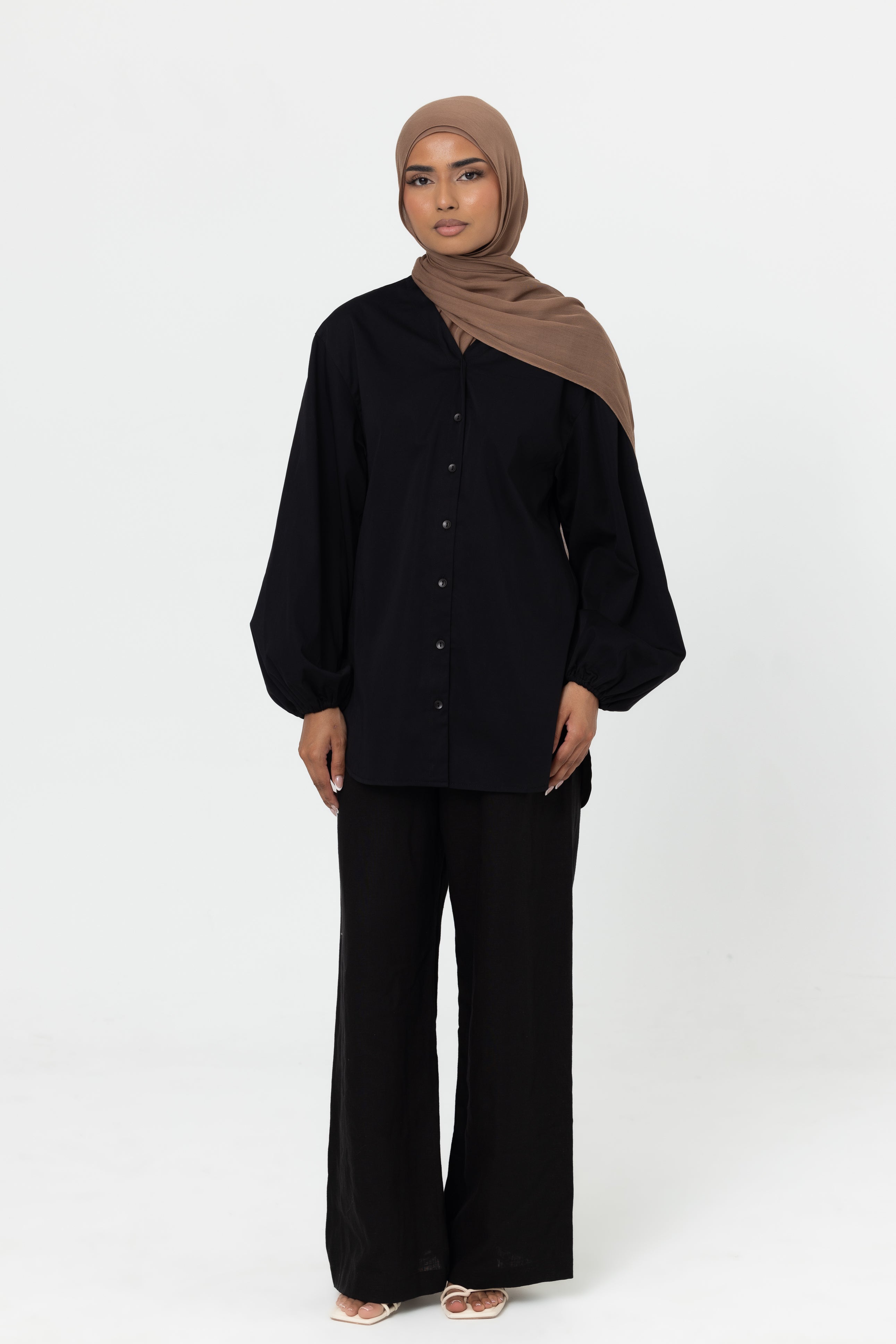 Zahra Cotton Blouse - Black