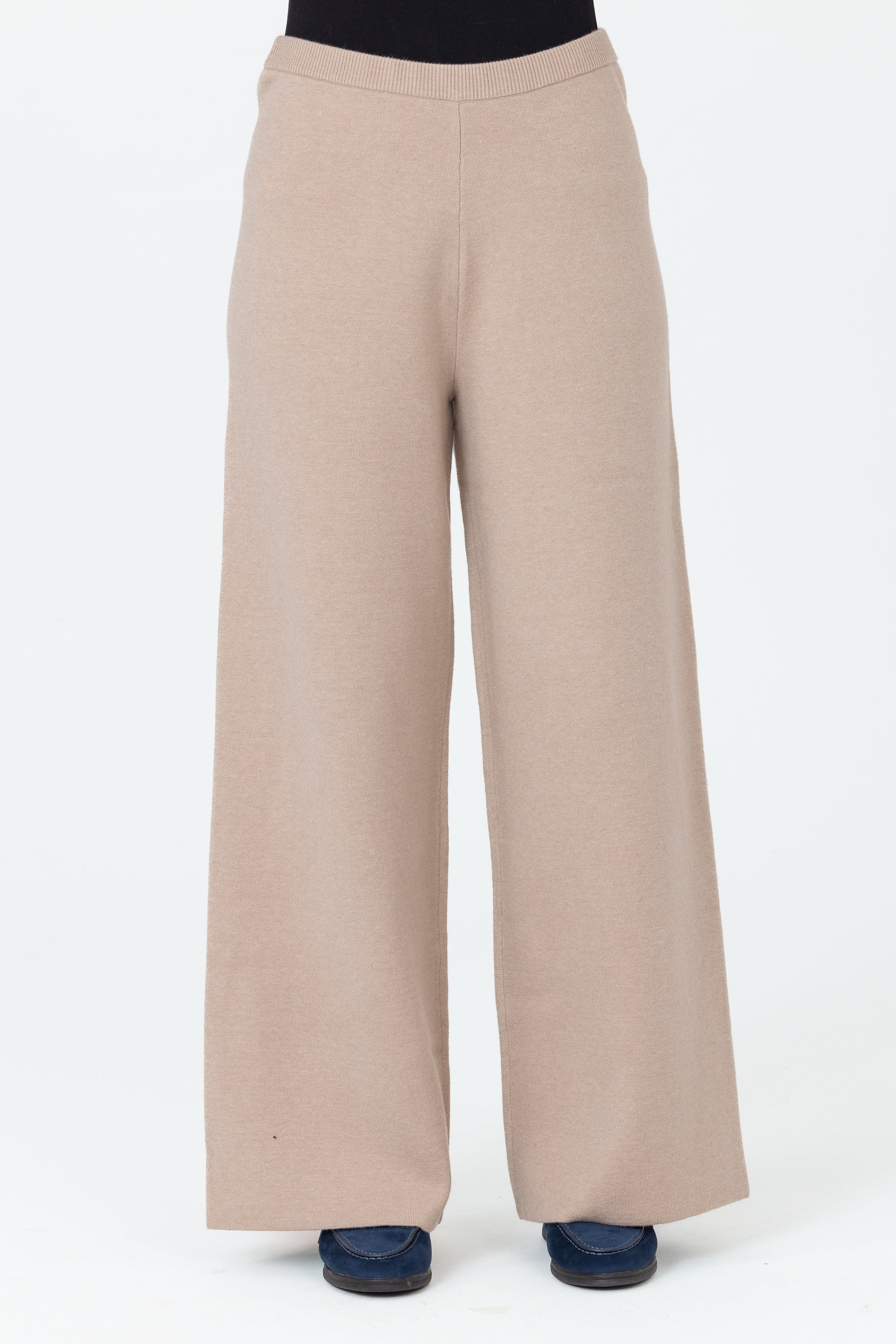 Marea Knit Wide Leg Pants - Oatmeal