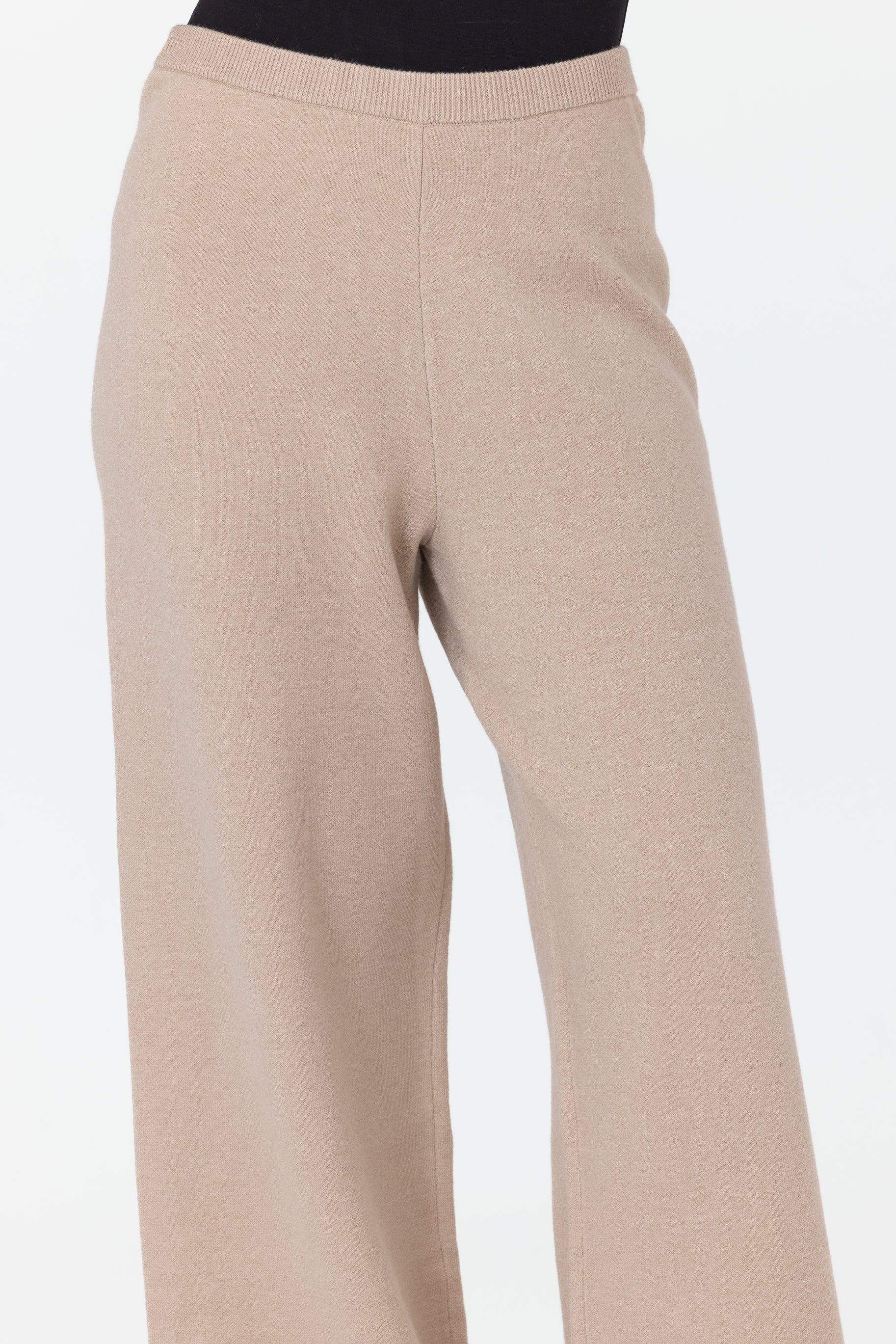 Marea Knit Wide Leg Pants - Oatmeal