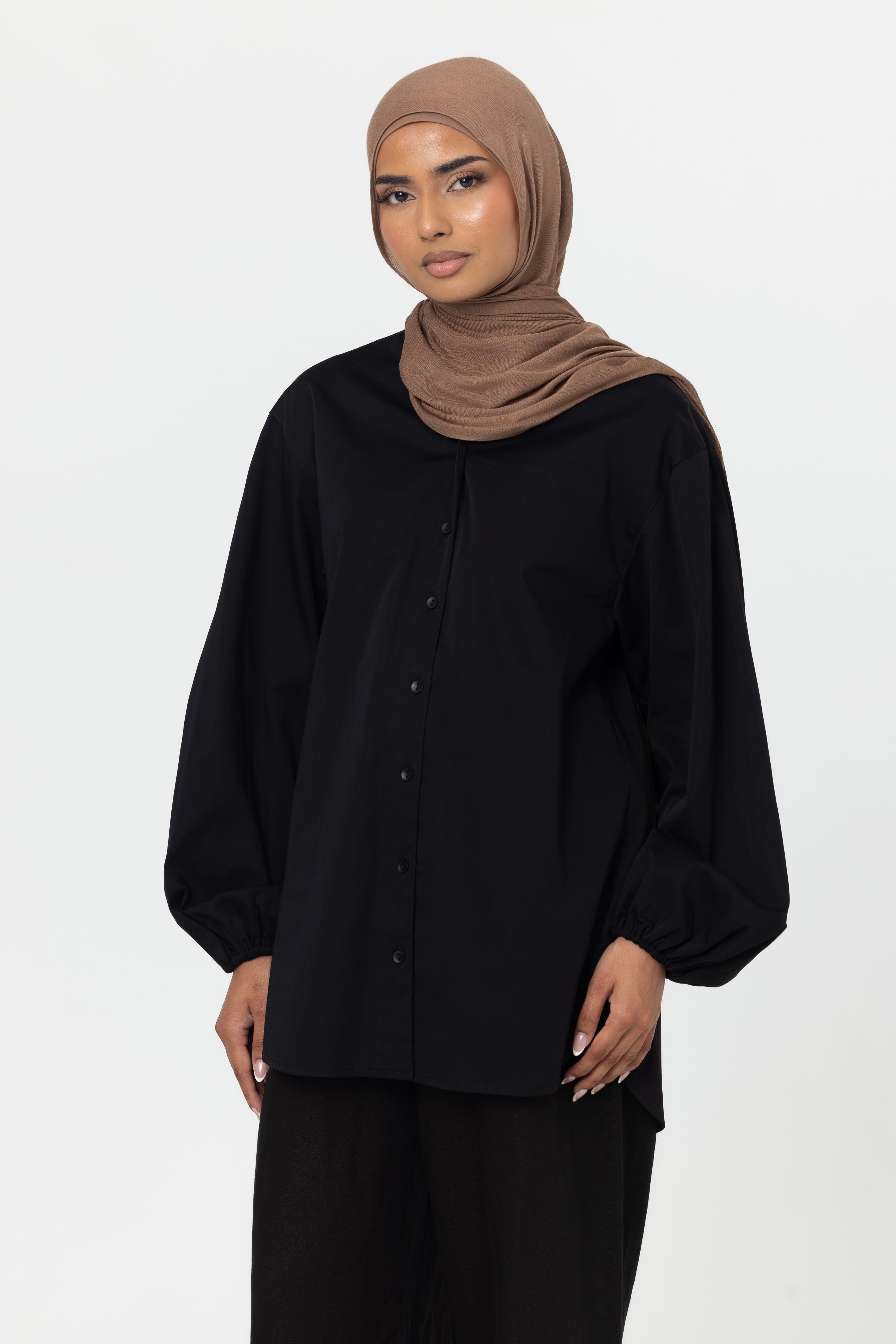 Zahra Cotton Blouse - Black