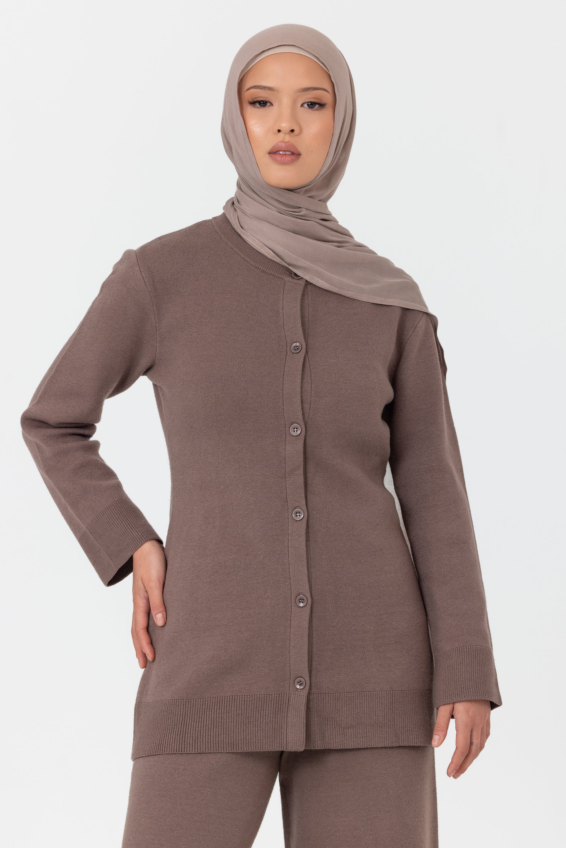 Marea Knit Cardigan - Mocha
