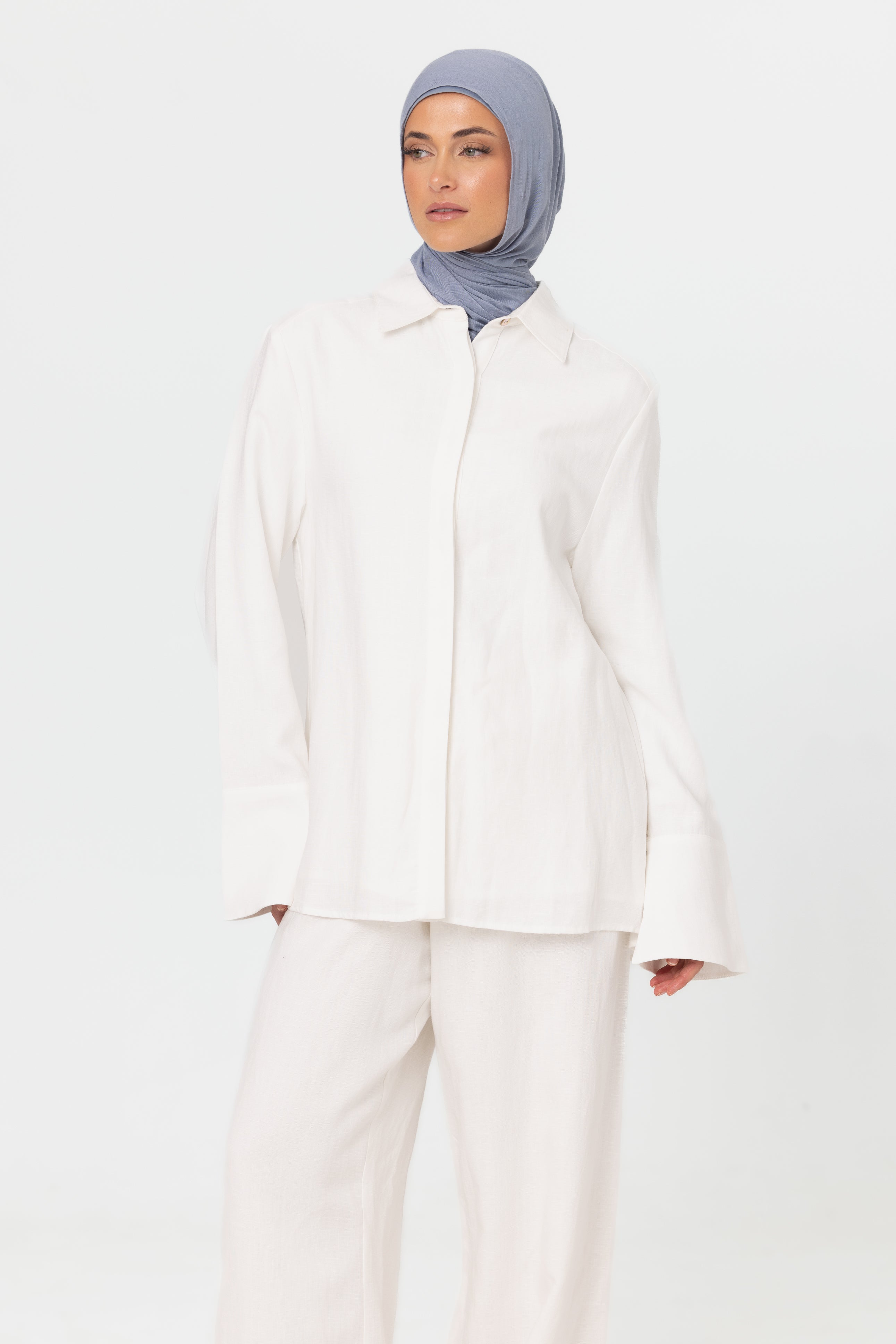 Gianna Button Up Shirt - White