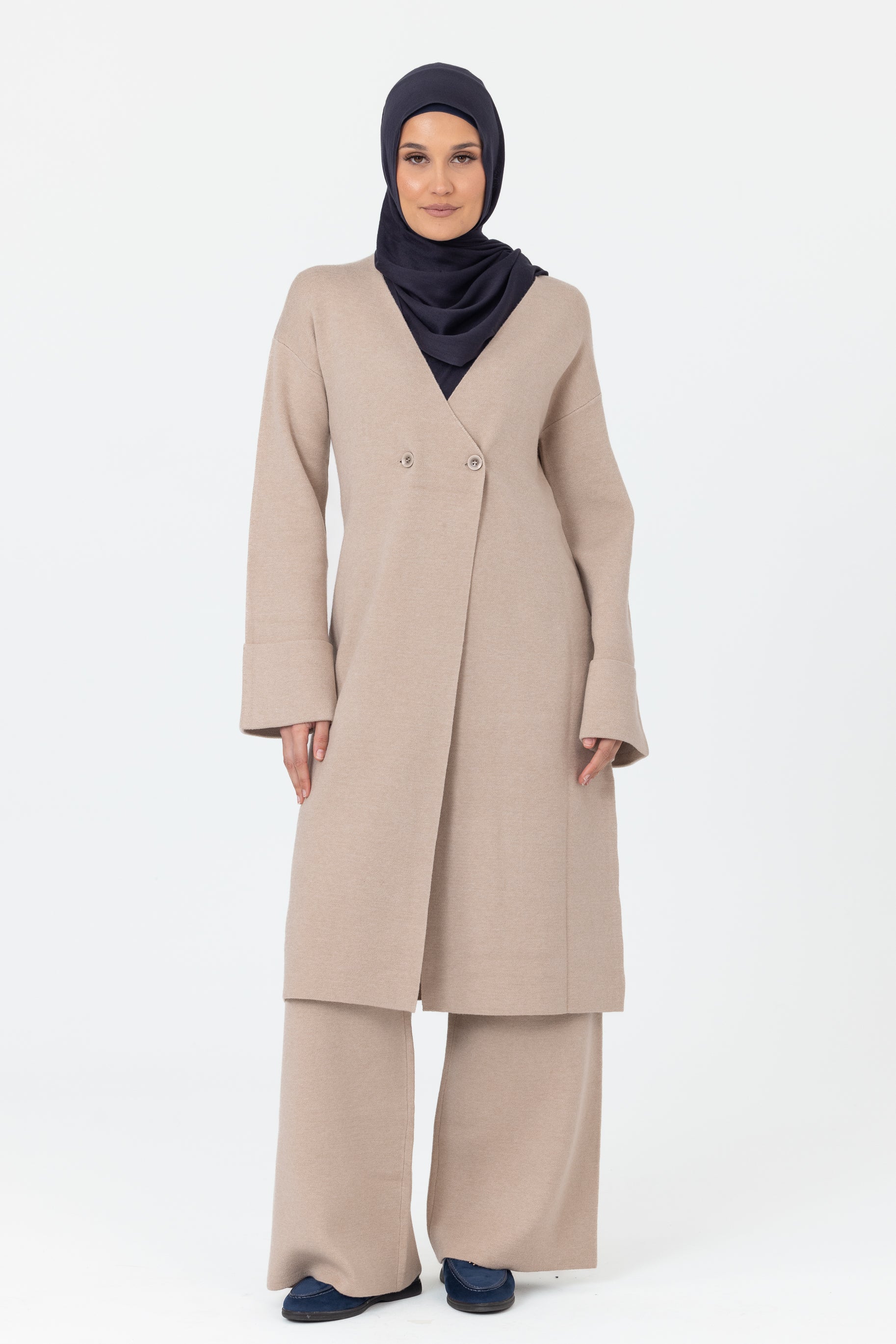 Marea Knit Longline Cardigan - Oatmeal