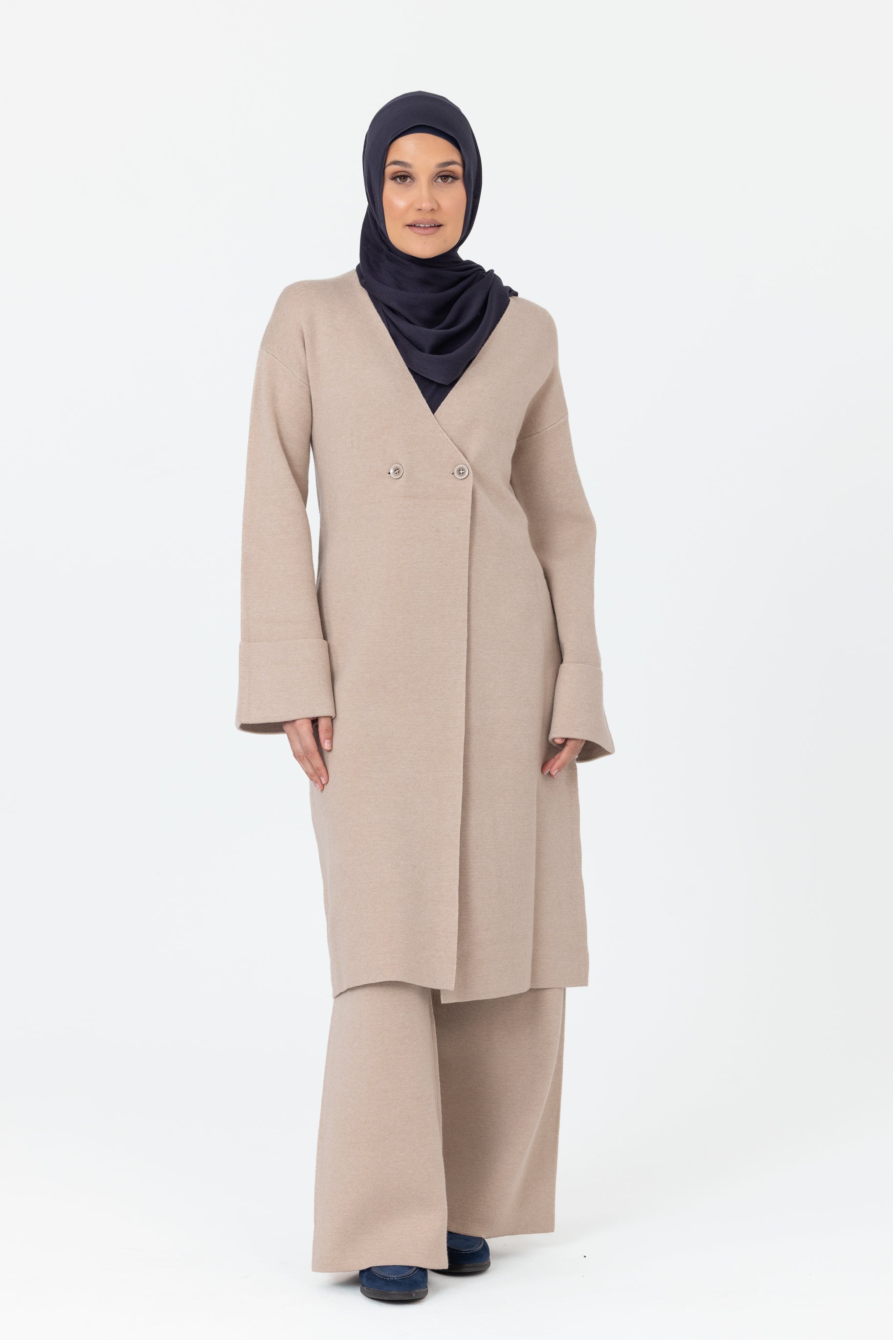 Marea Knit Longline Cardigan - Oatmeal