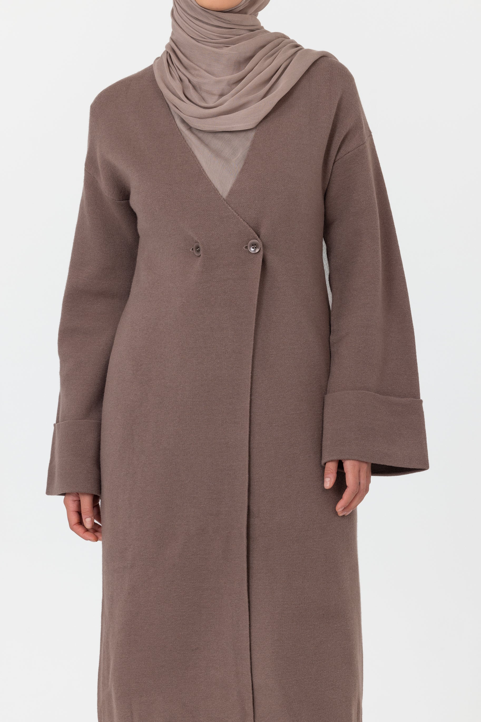 Marea Knit Longline Cardigan - Mocha