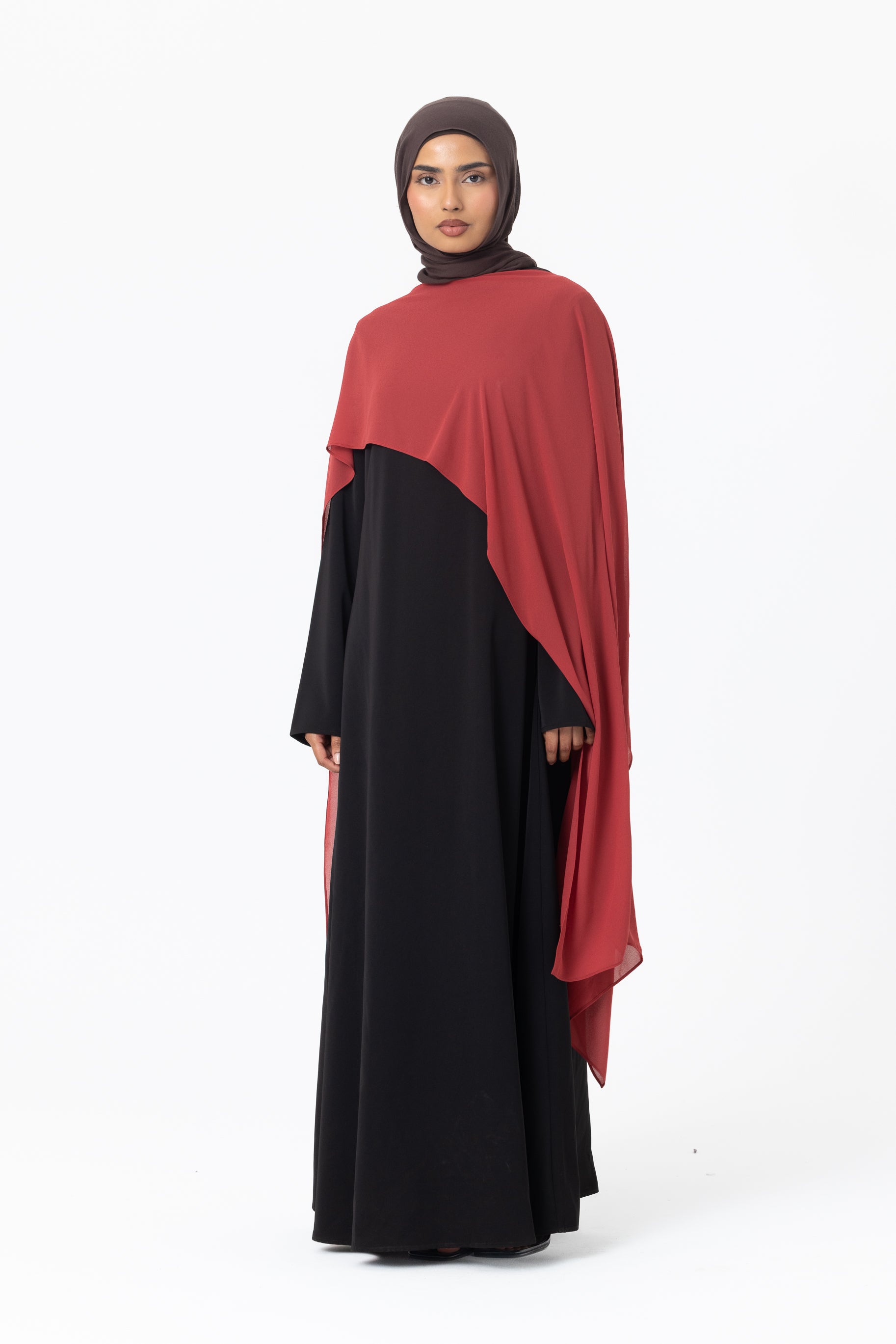 Chiffon Cape - Crimson