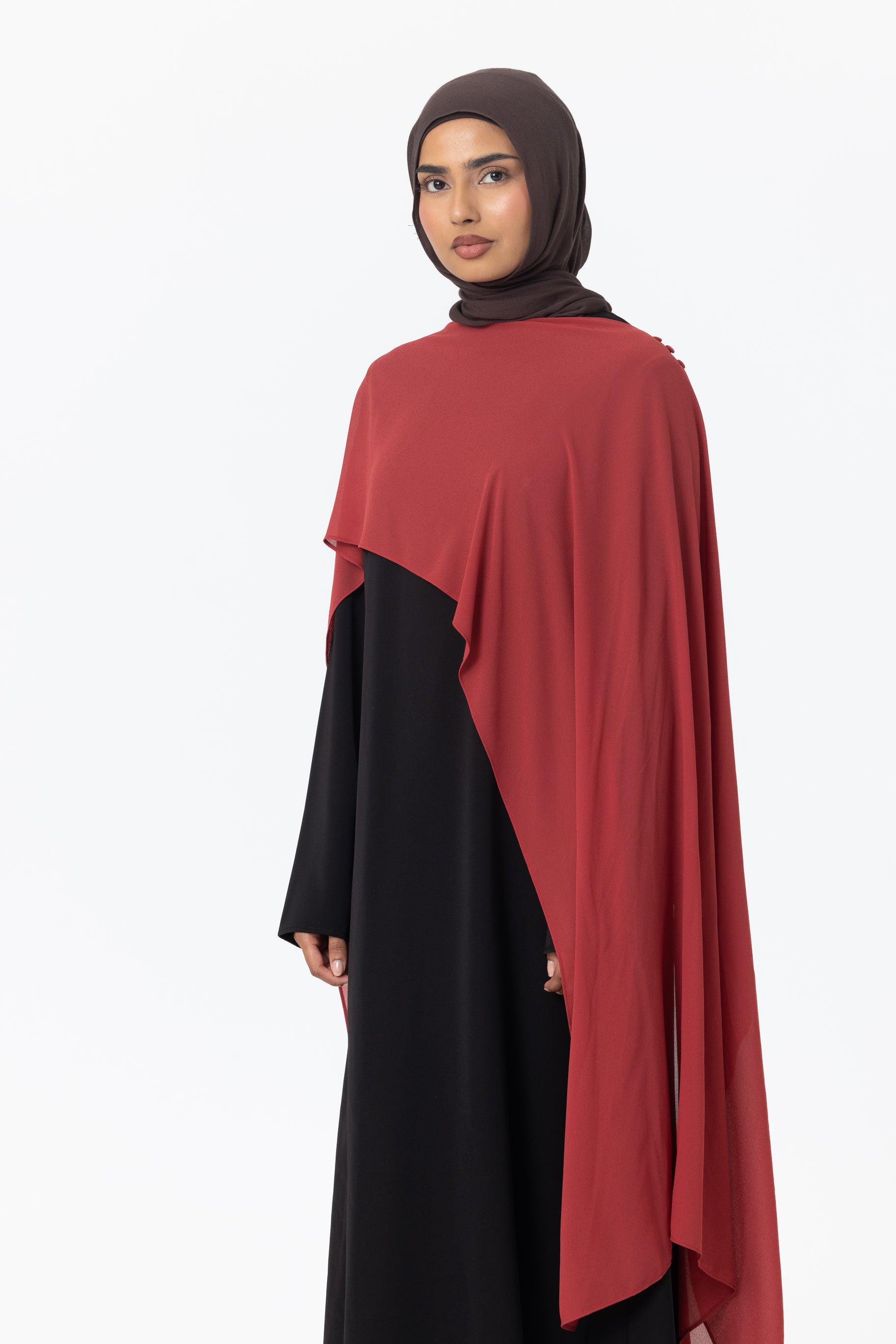 Chiffon Cape - Crimson