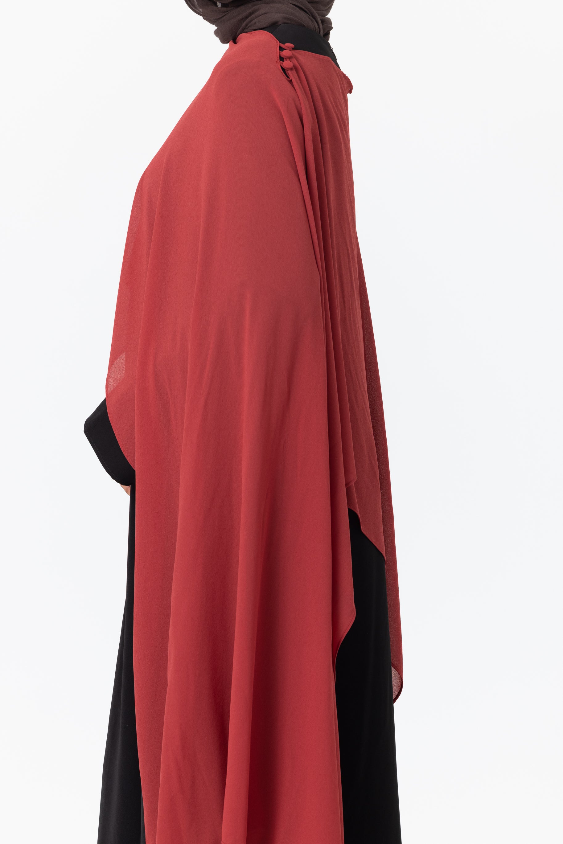 Chiffon Cape - Crimson