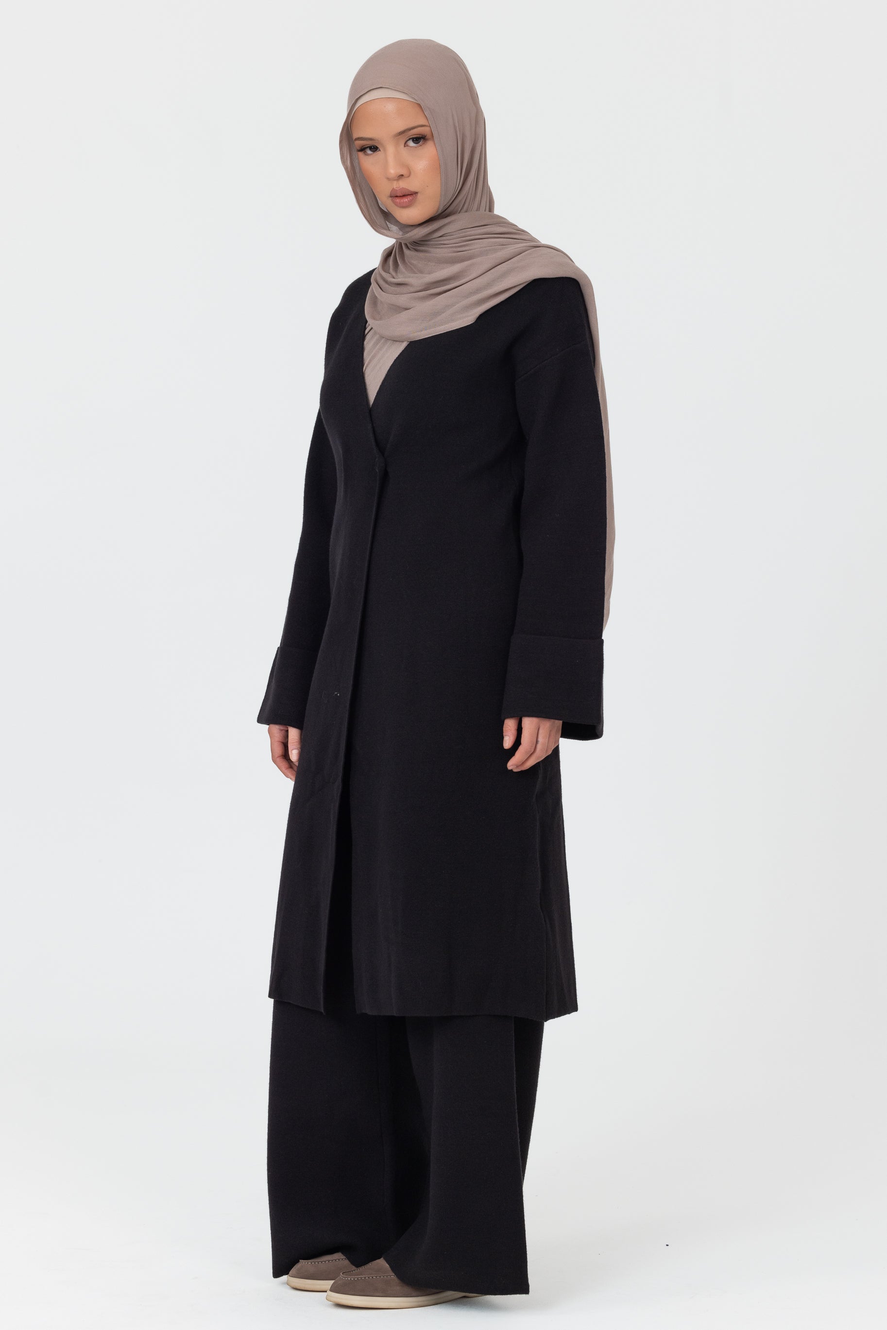 Marea Knit Longline Cardigan - Black