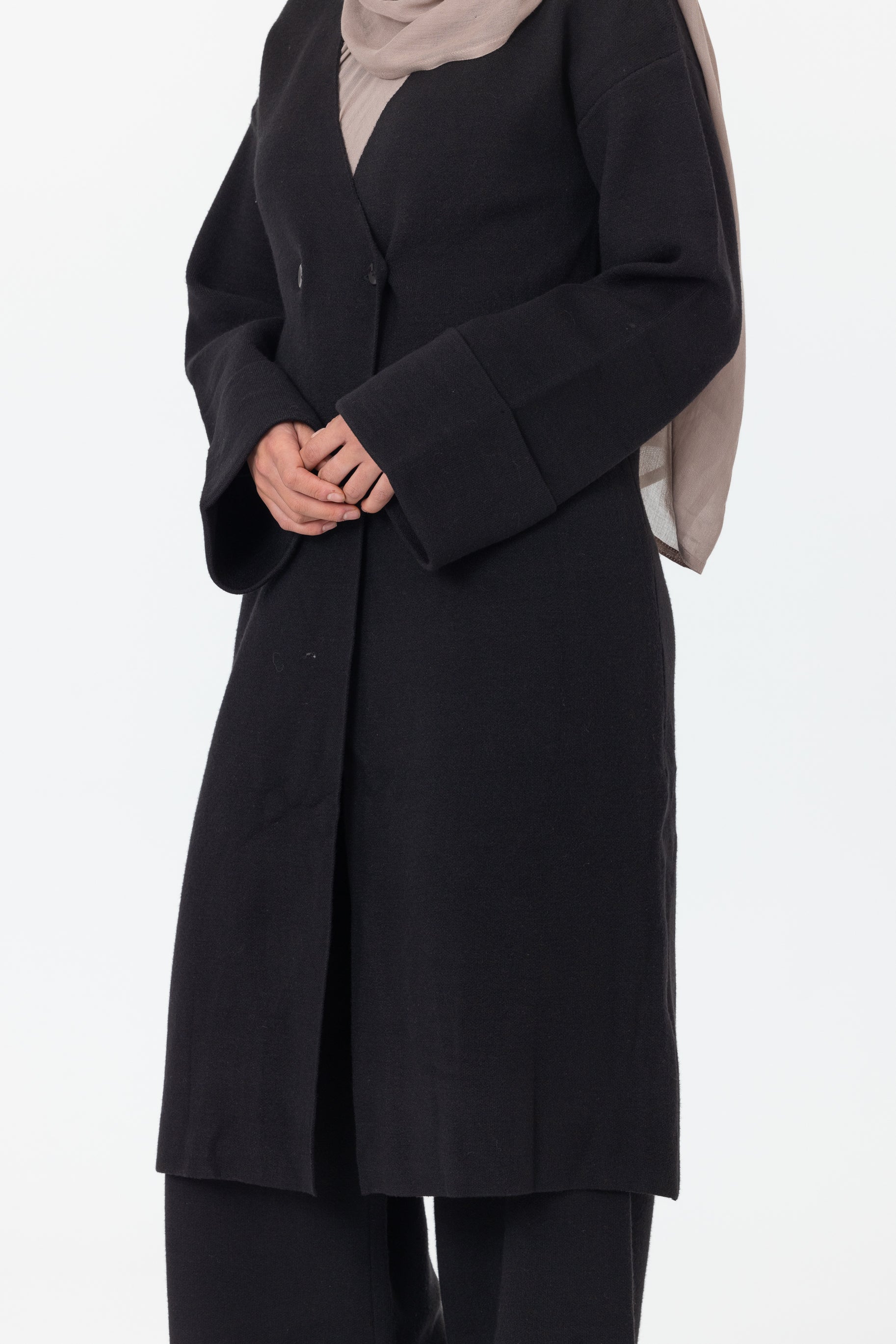 Marea Knit Longline Cardigan - Black