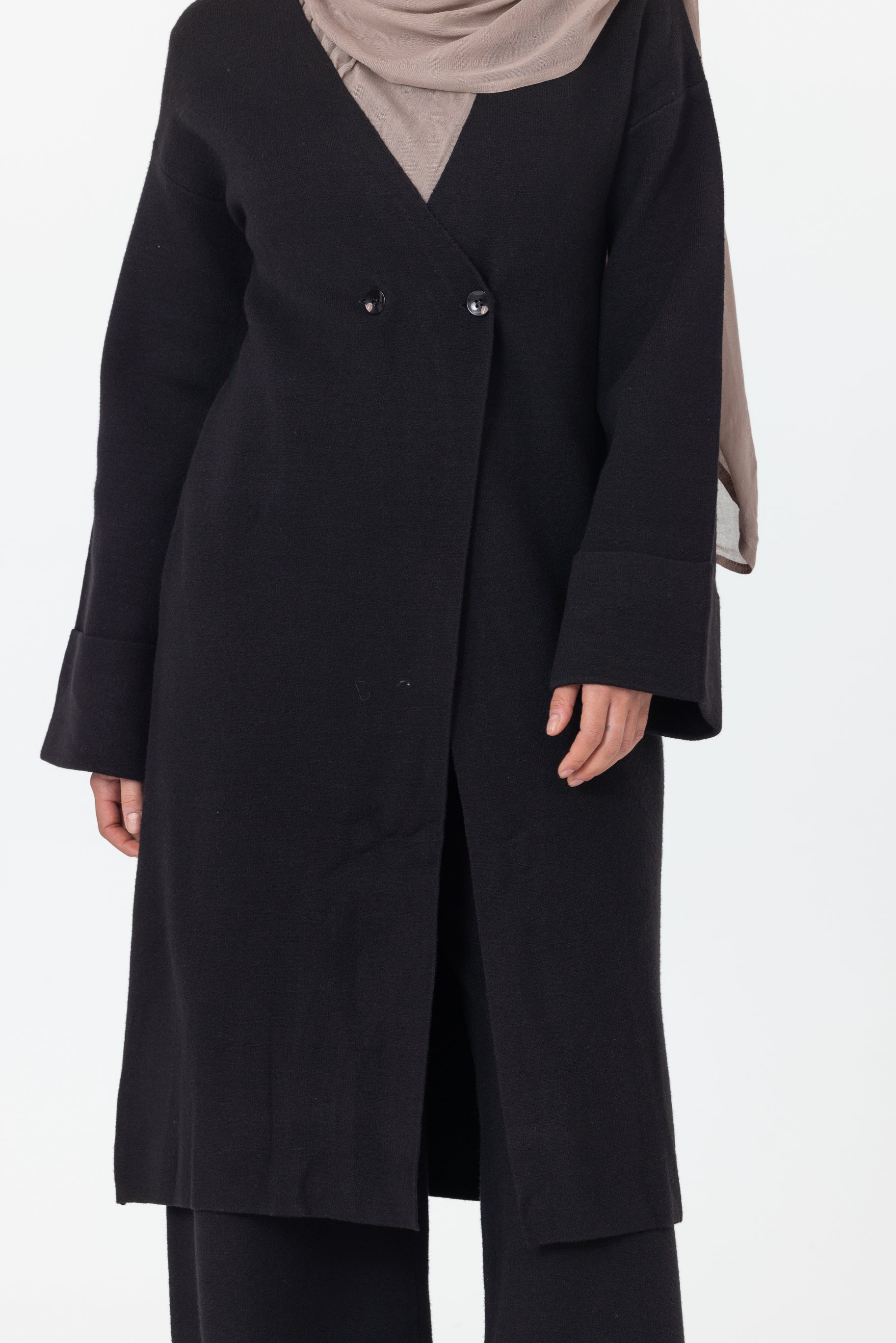 Marea Knit Longline Cardigan - Black