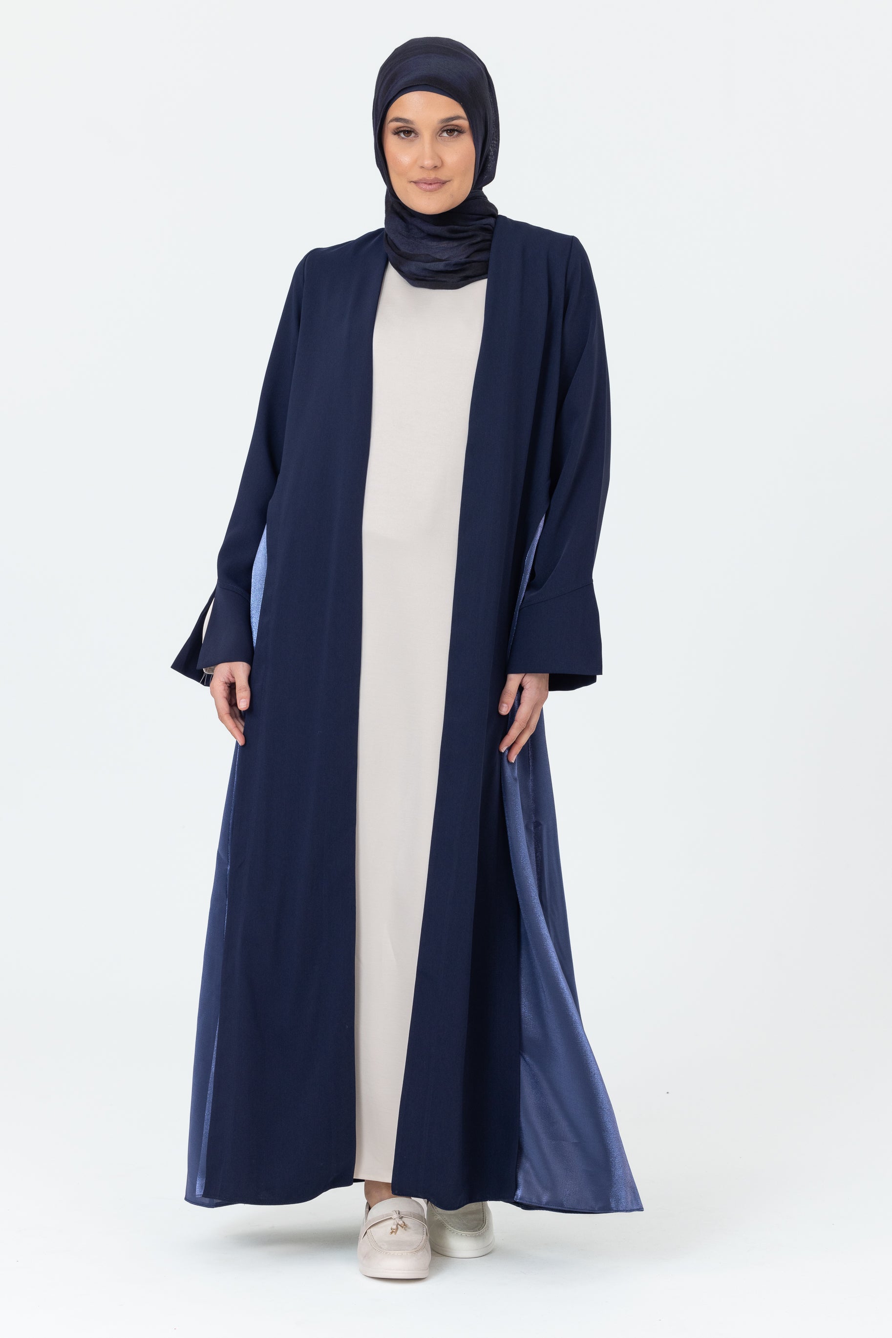 Lumina Open Abaya - Navy