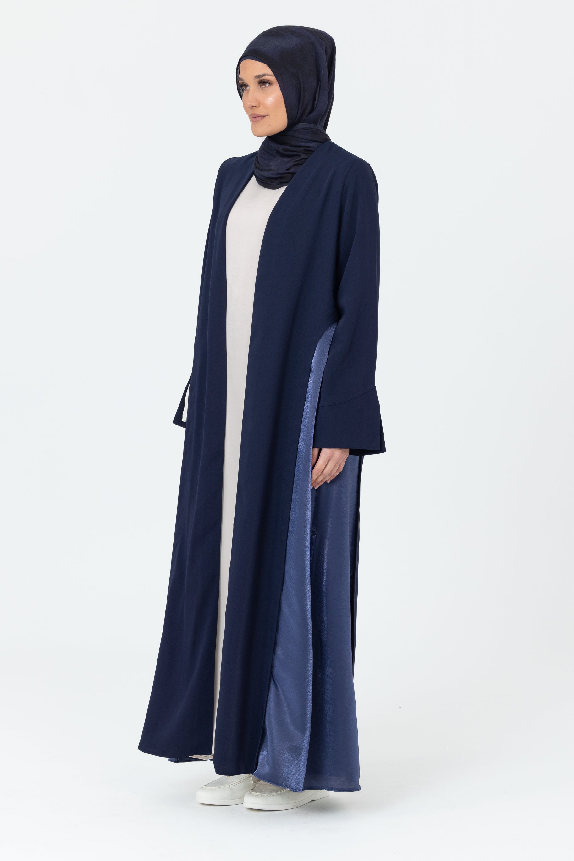 Lumina Open Abaya - Navy