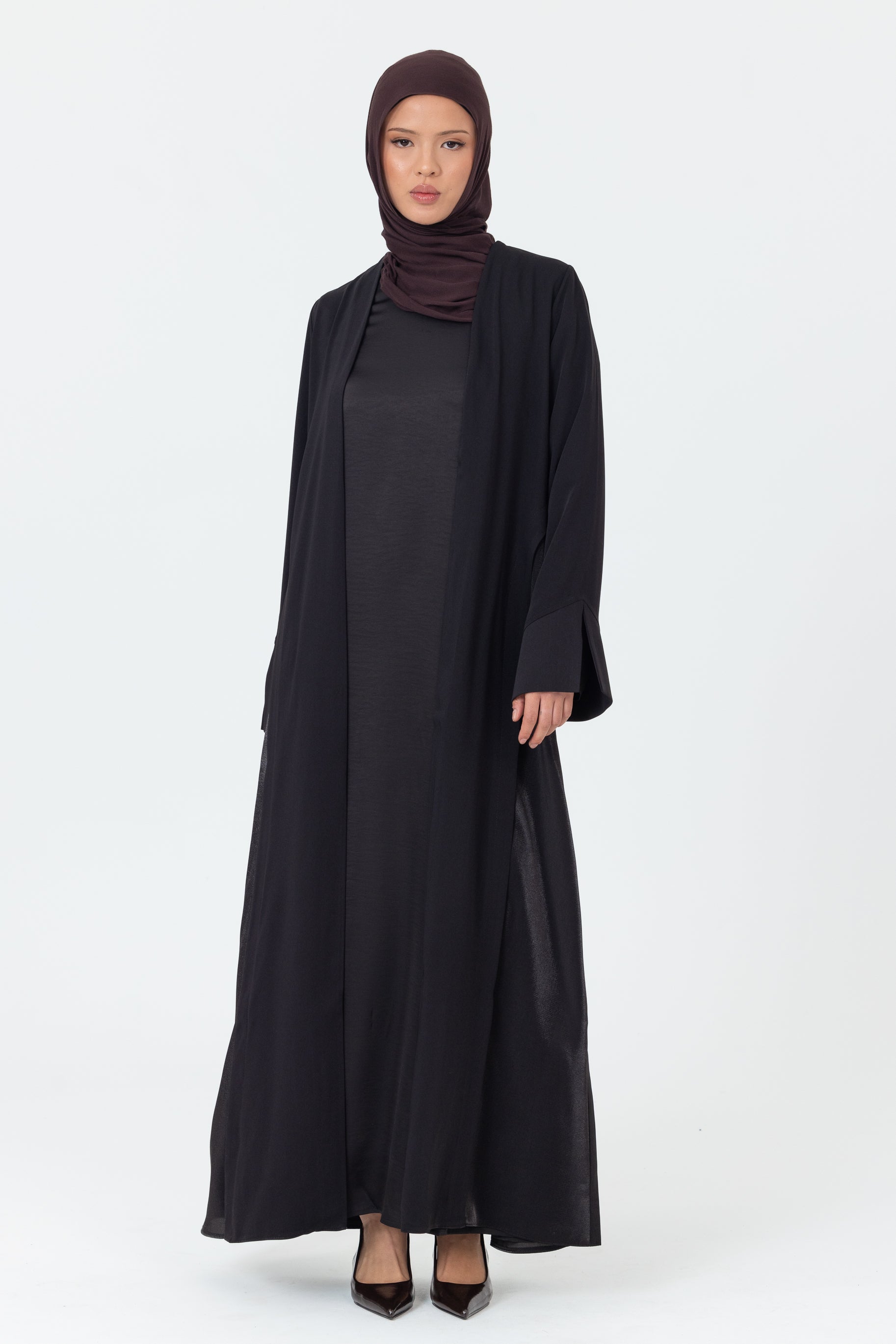 Lumina Open Abaya - Black