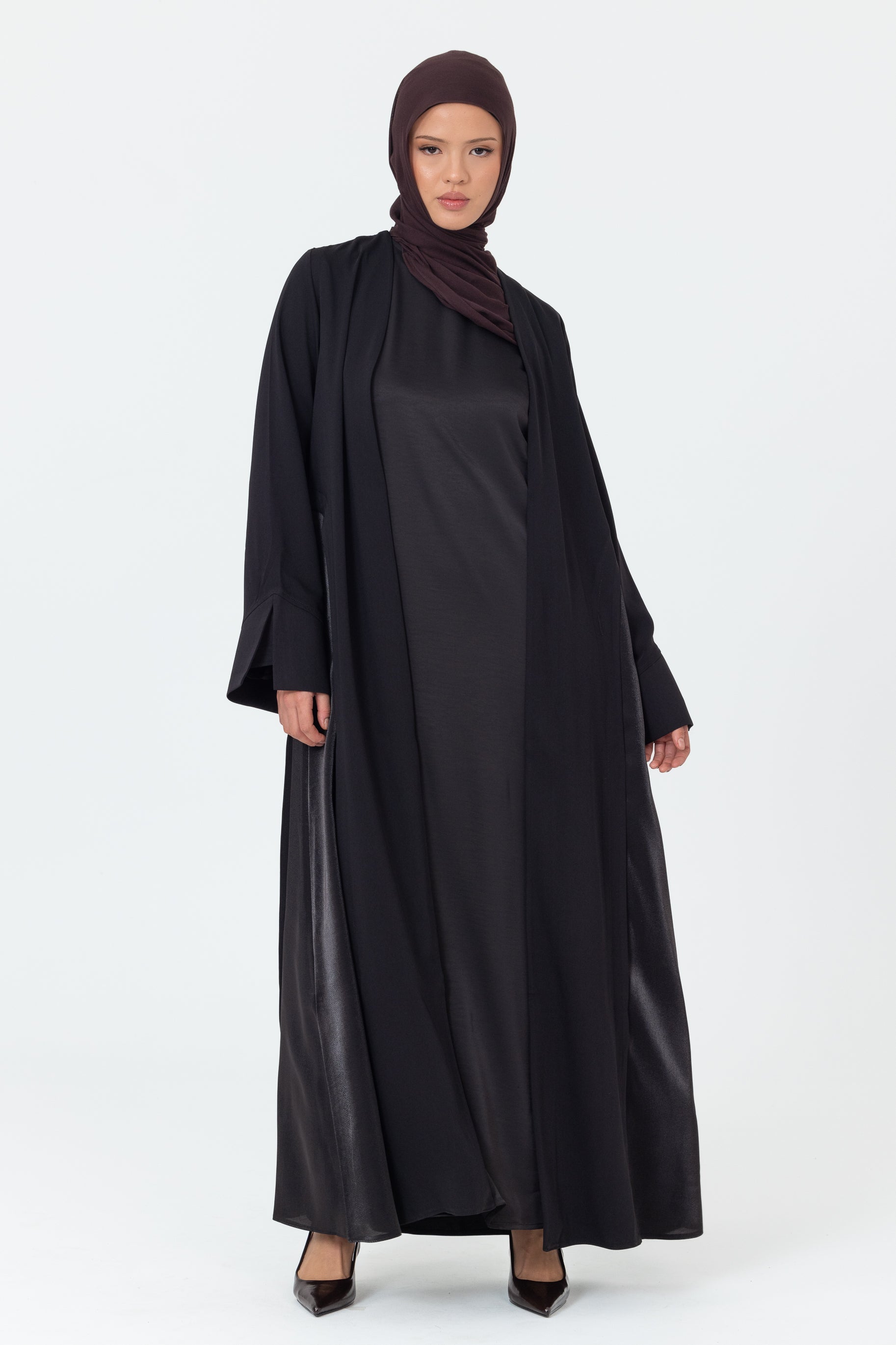 Lumina Open Abaya - Black