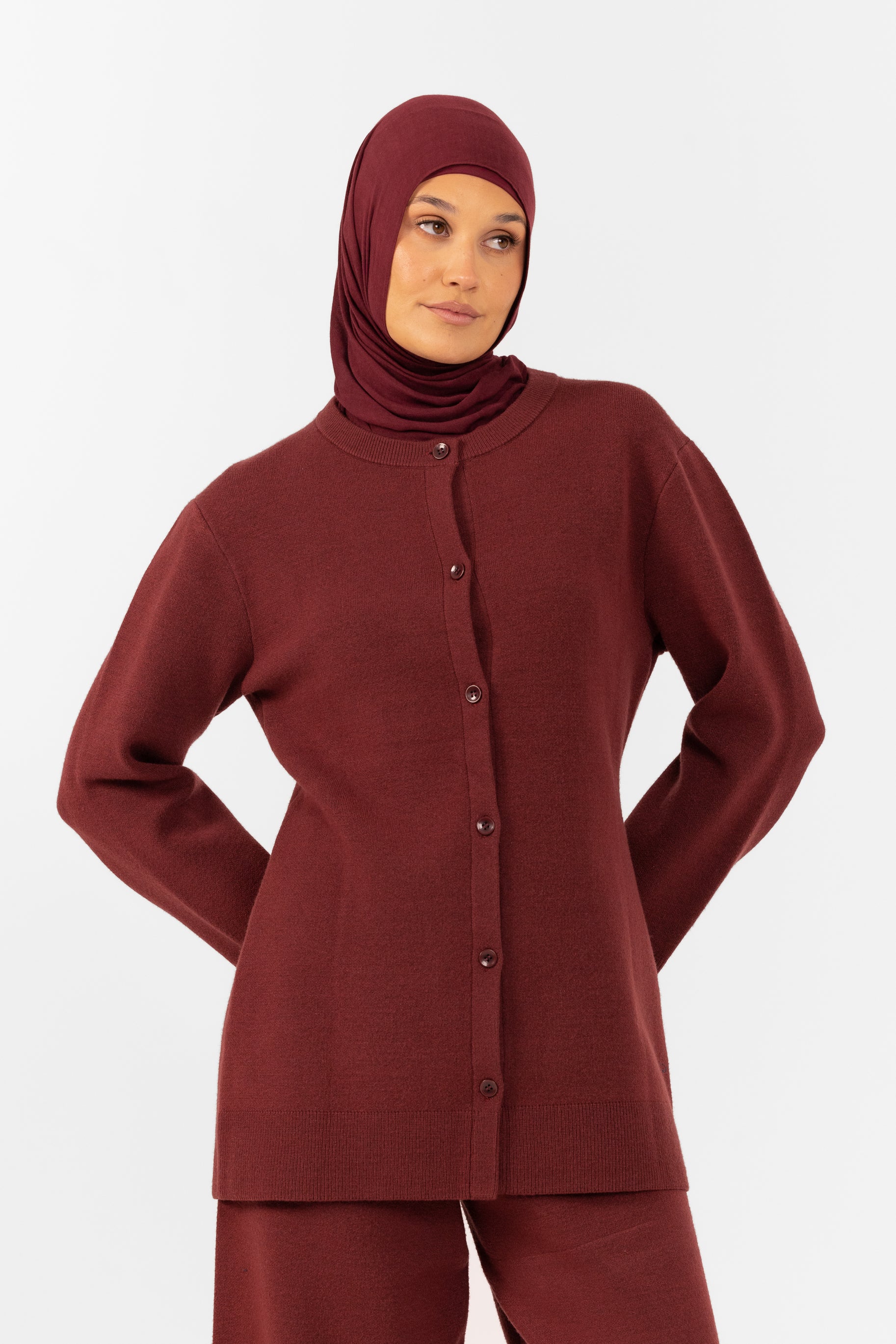 Marea Knit Cardigan - Burgundy