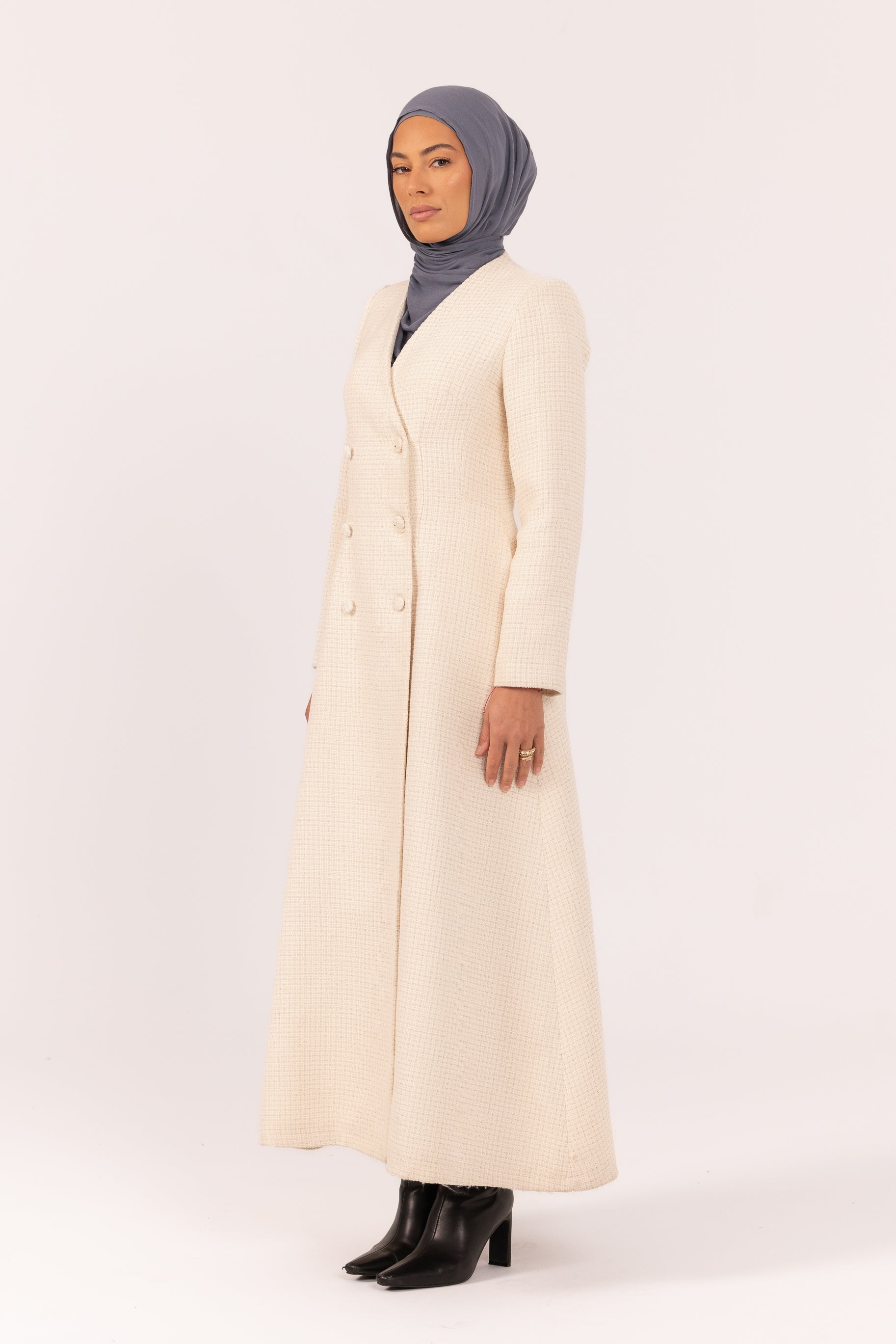 Naomi Tweed Dress - White