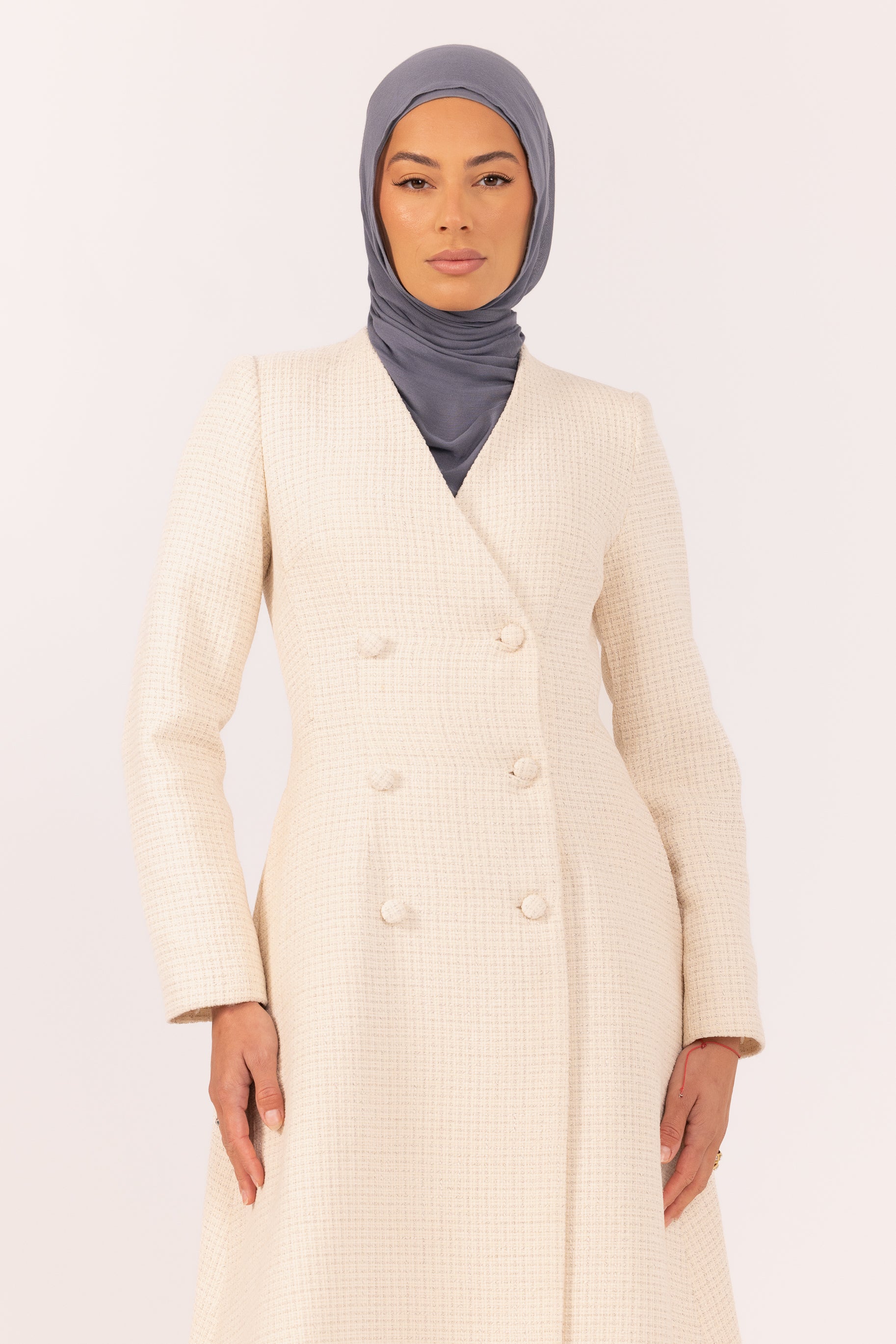 Naomi Tweed Dress - White