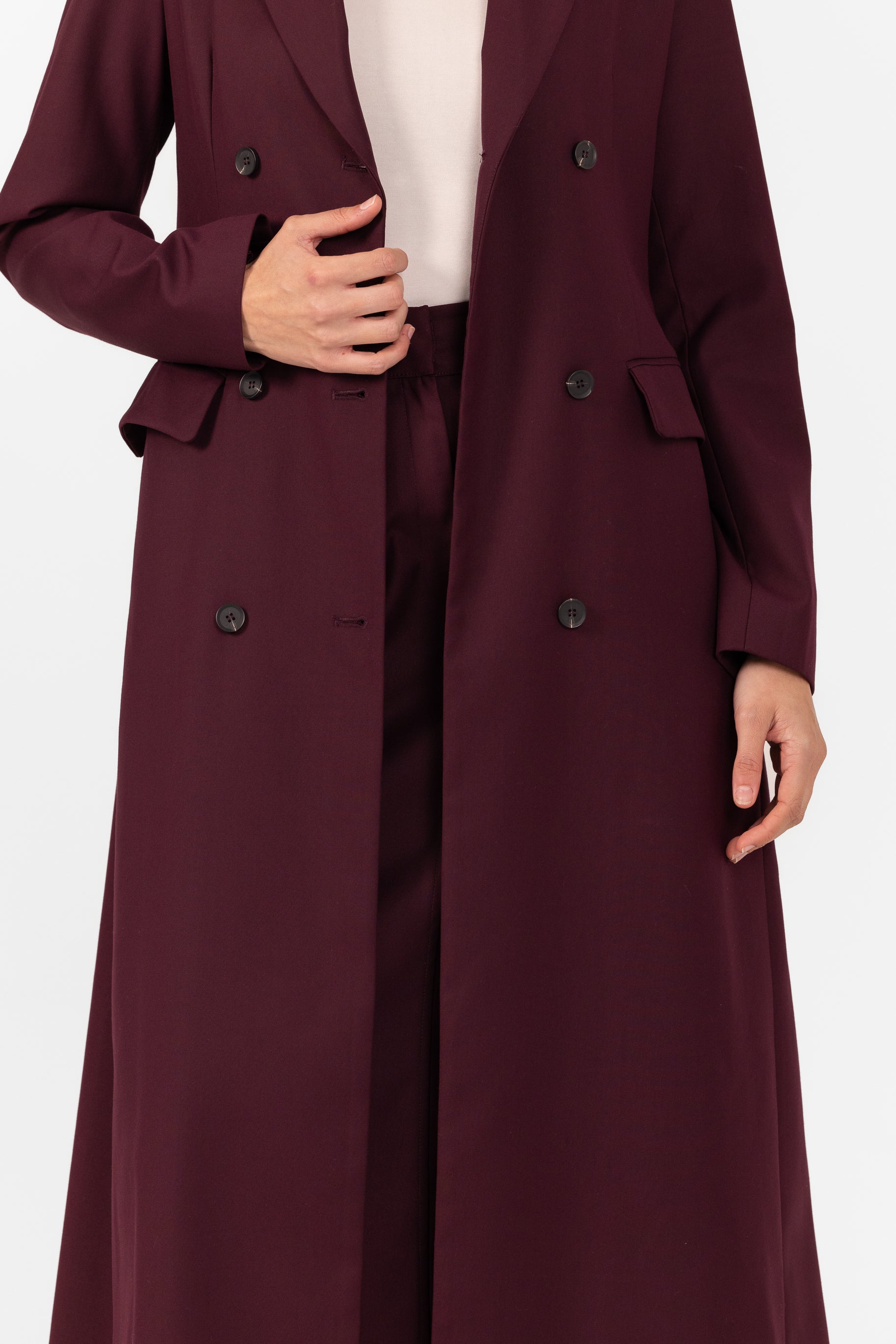 Alexa Double Breasted Coat - Mulberry