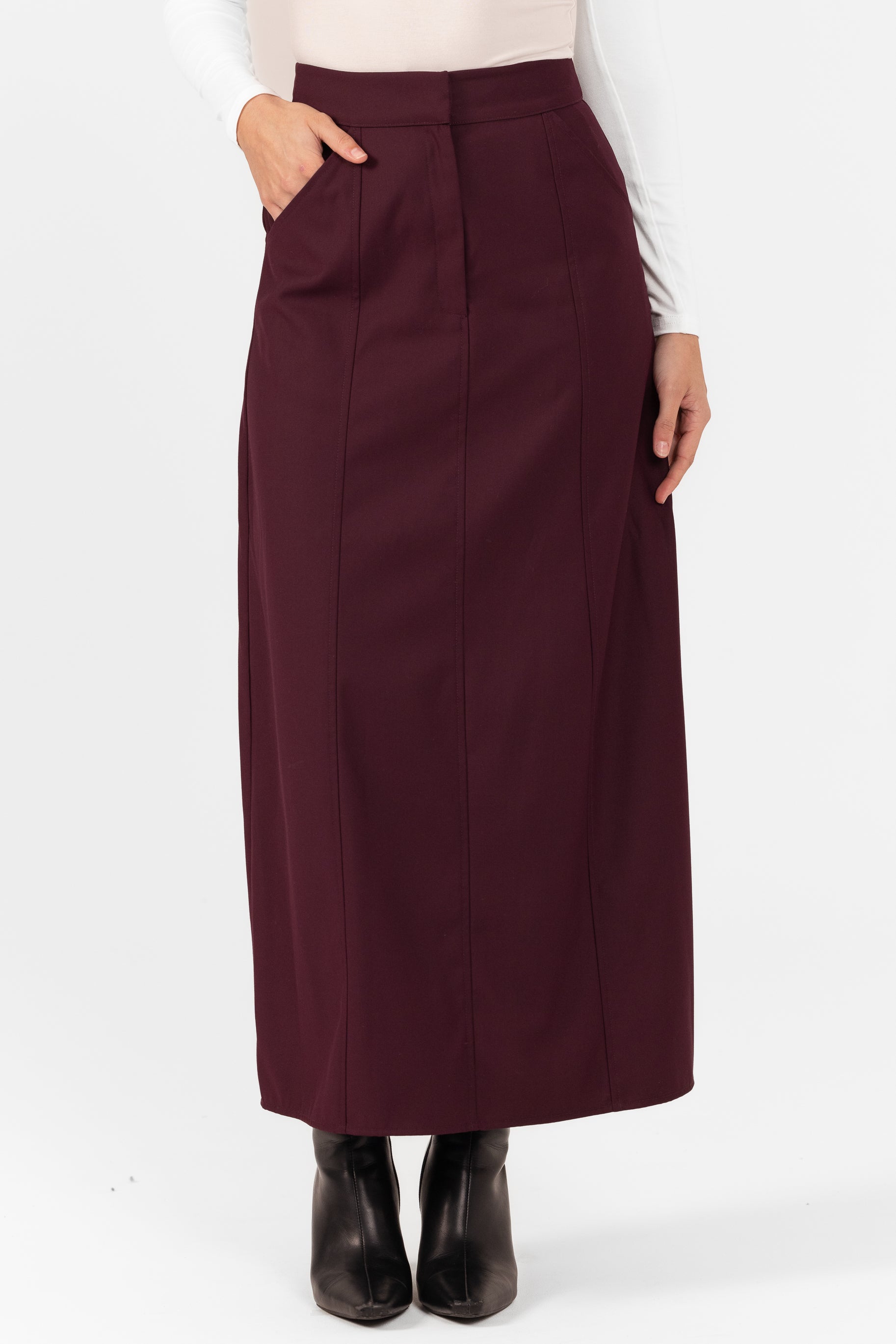 Alexa Pencil Skirt - Mulberry