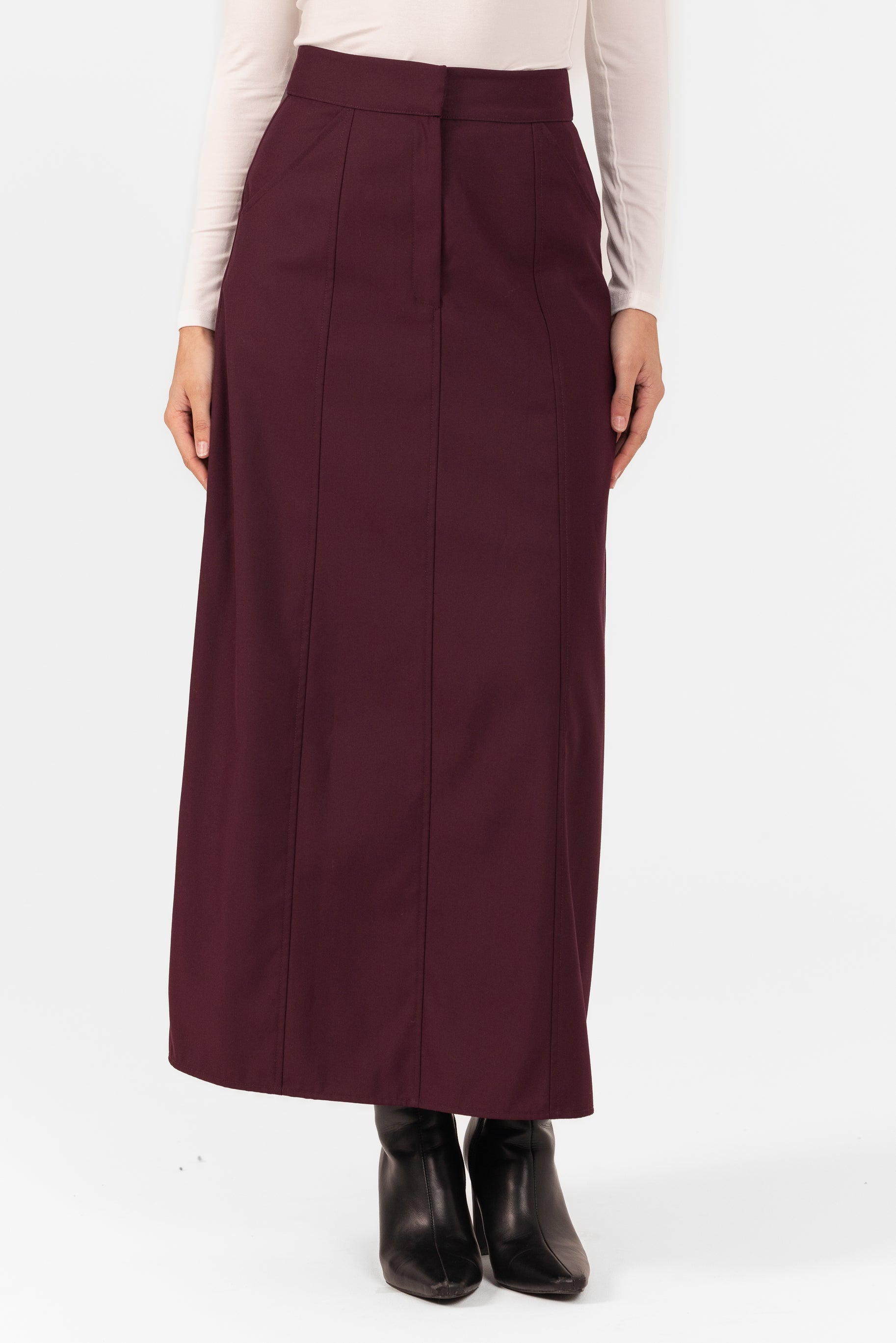 Alexa Pencil Skirt - Mulberry