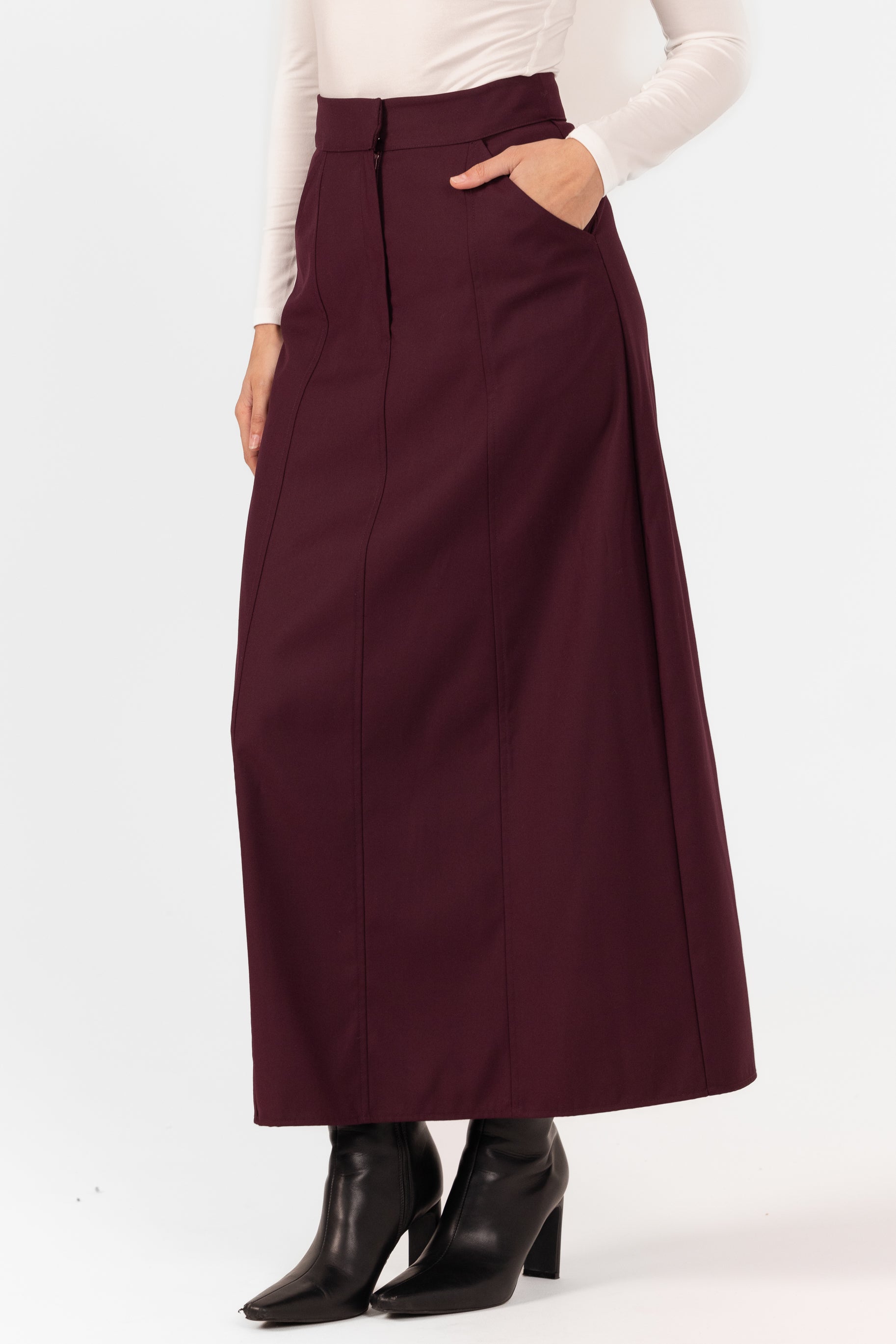 Alexa Pencil Skirt - Mulberry