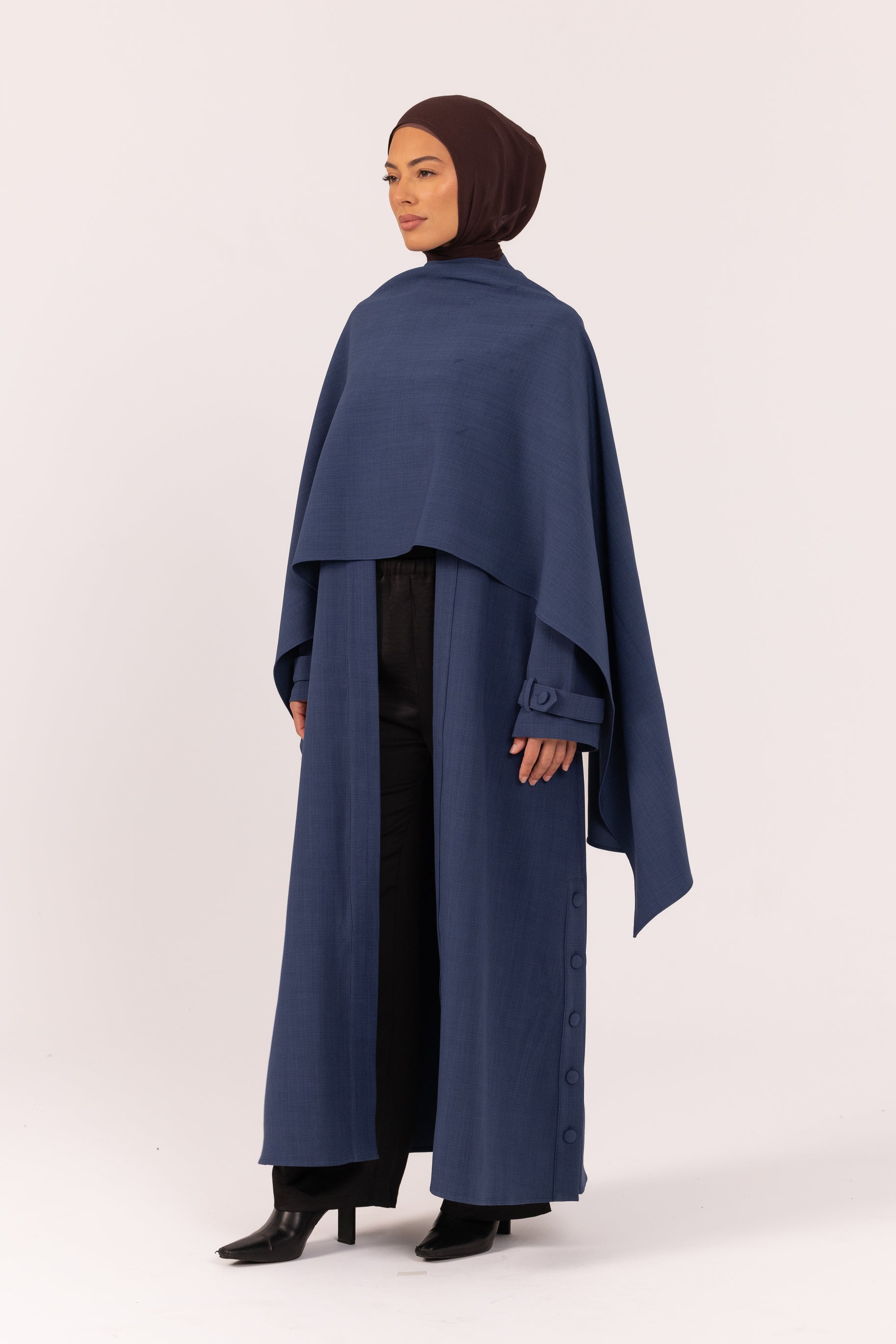 Estella Coat Abaya - Blueberry