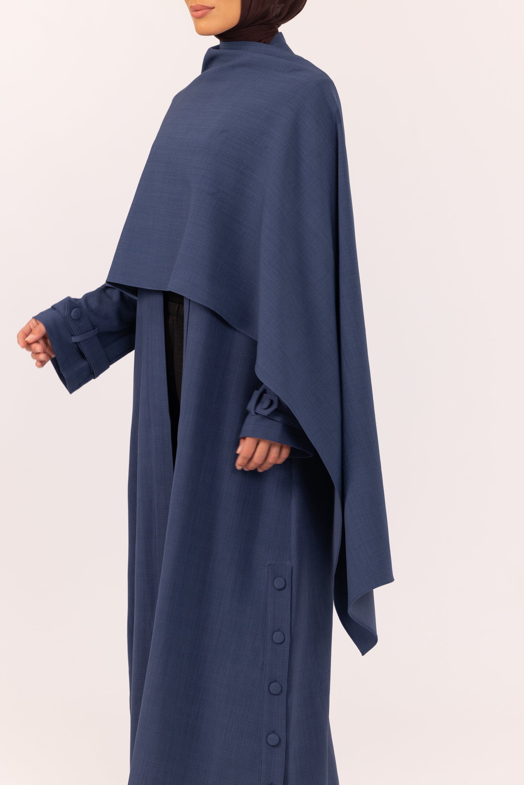 Estella Coat Abaya - Blueberry