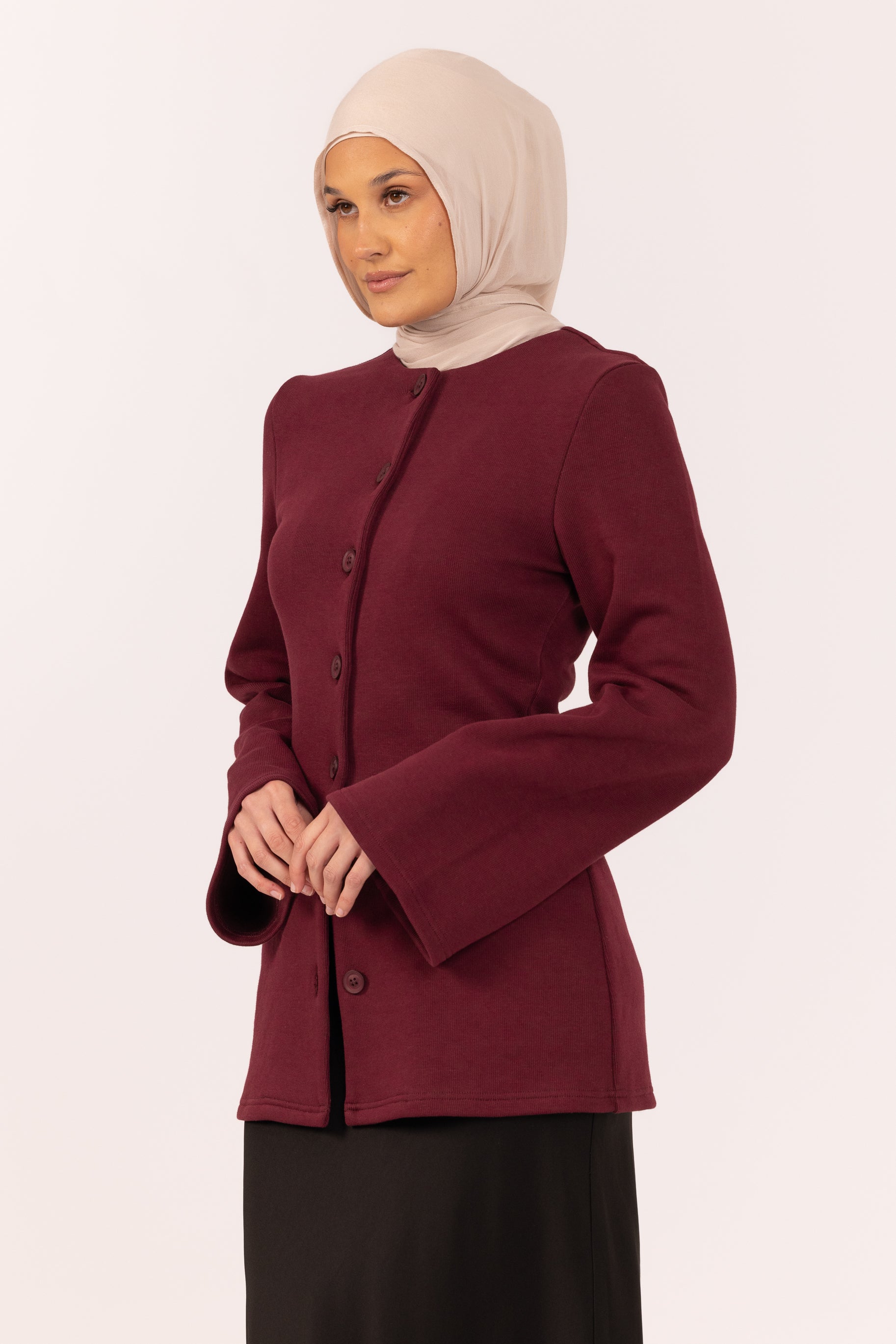Nevene Knit Cardigan - Berry
