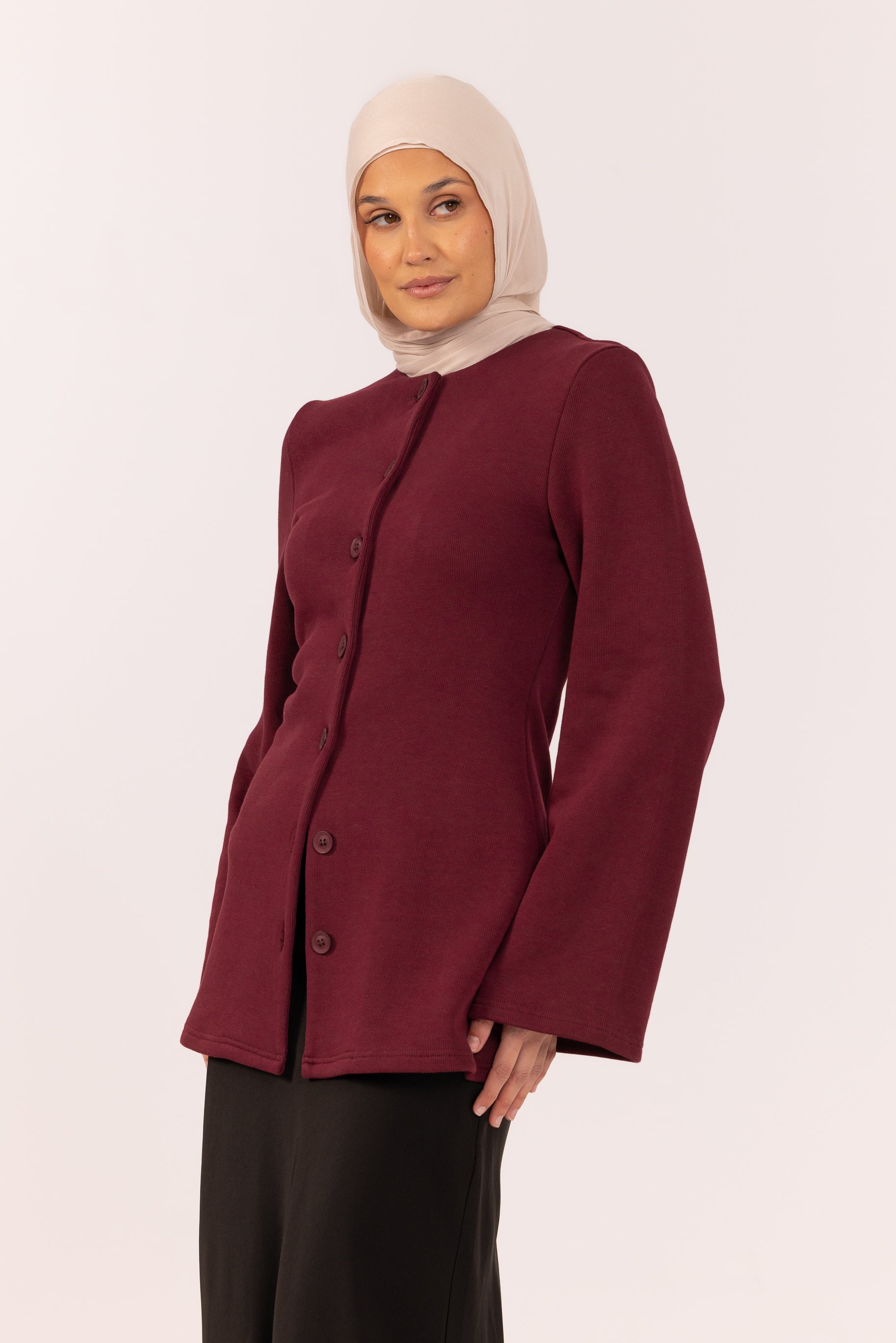 Nevene Knit Cardigan - Berry