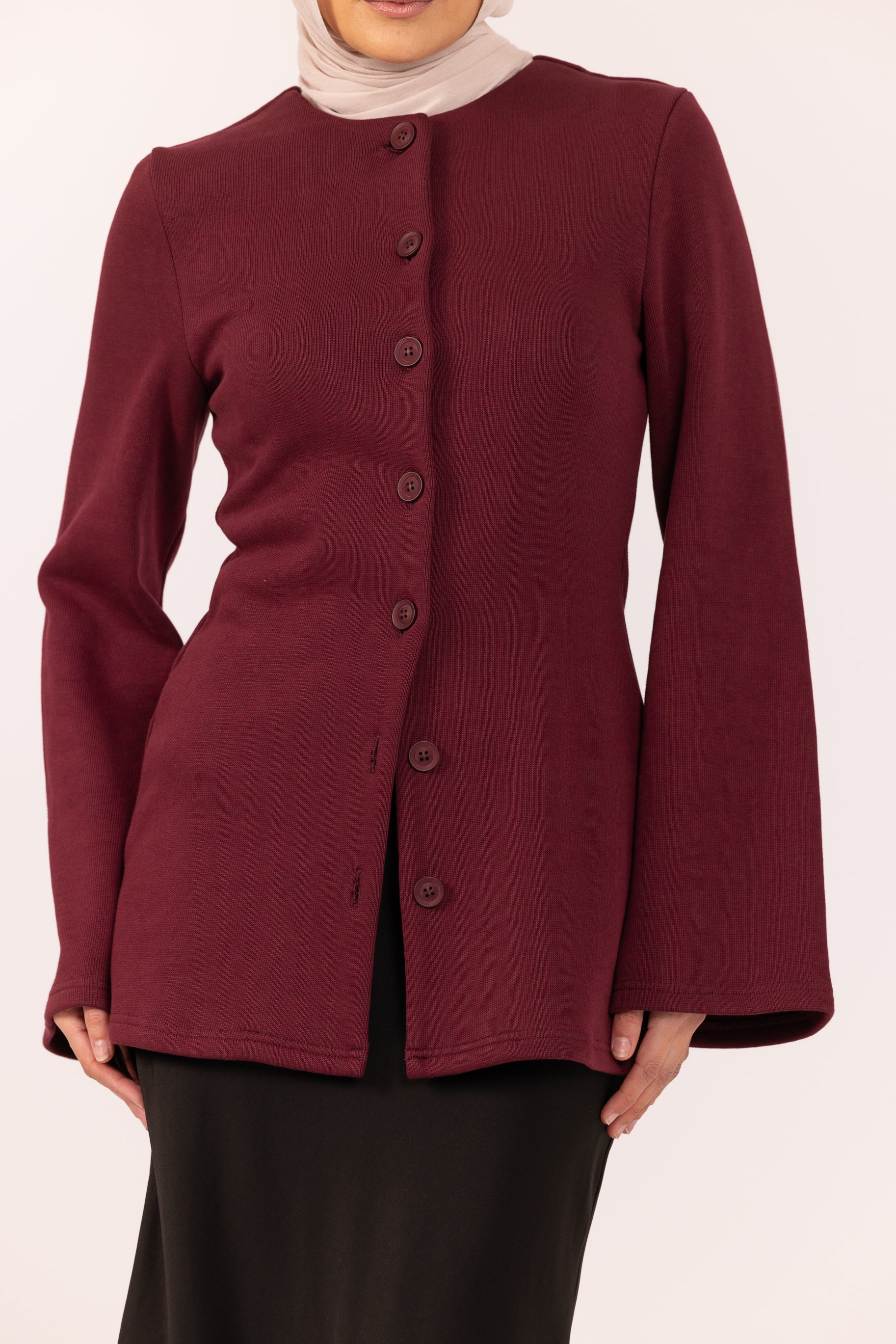 Nevene Knit Cardigan - Berry