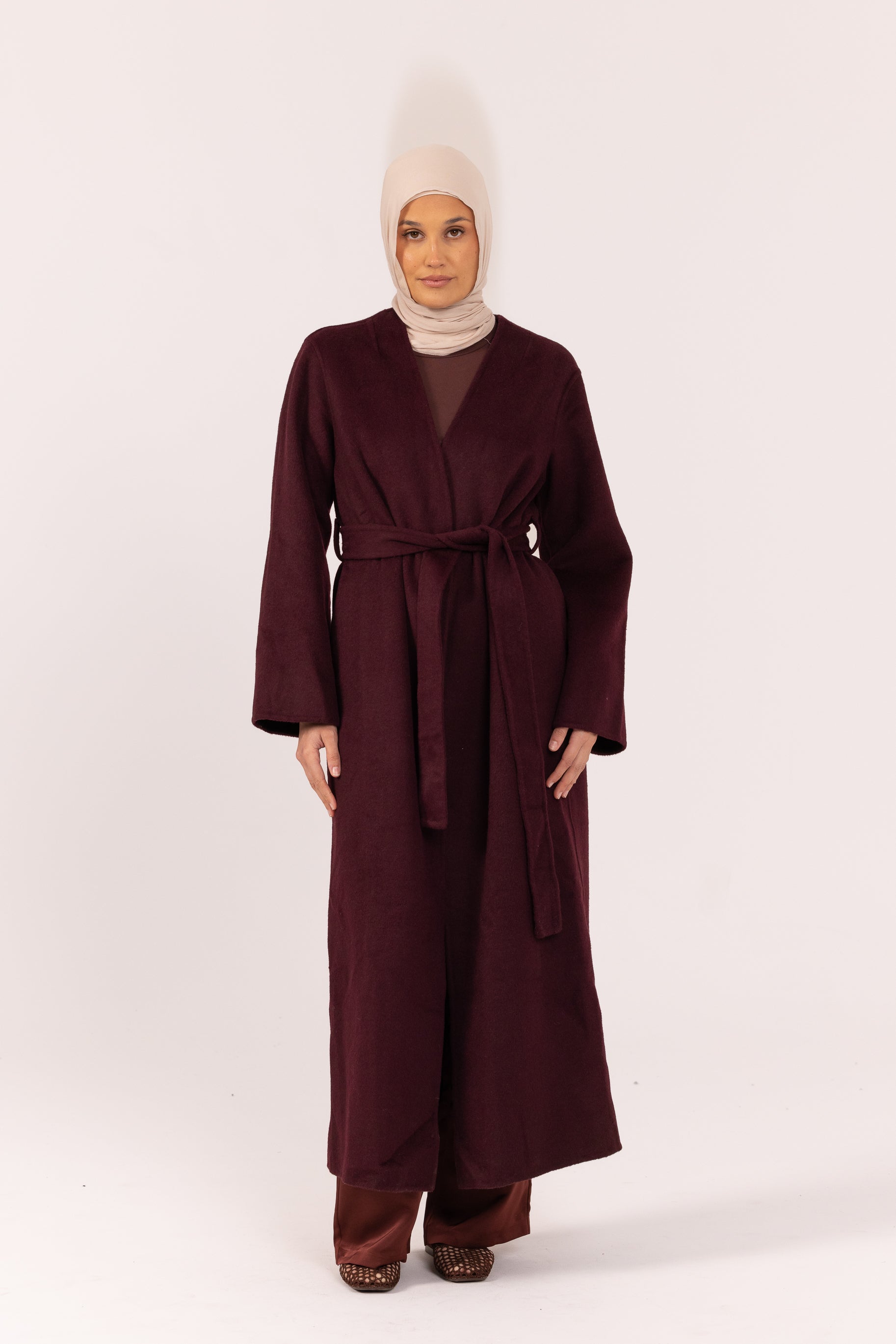 Tara Longline Coat - Mulberry