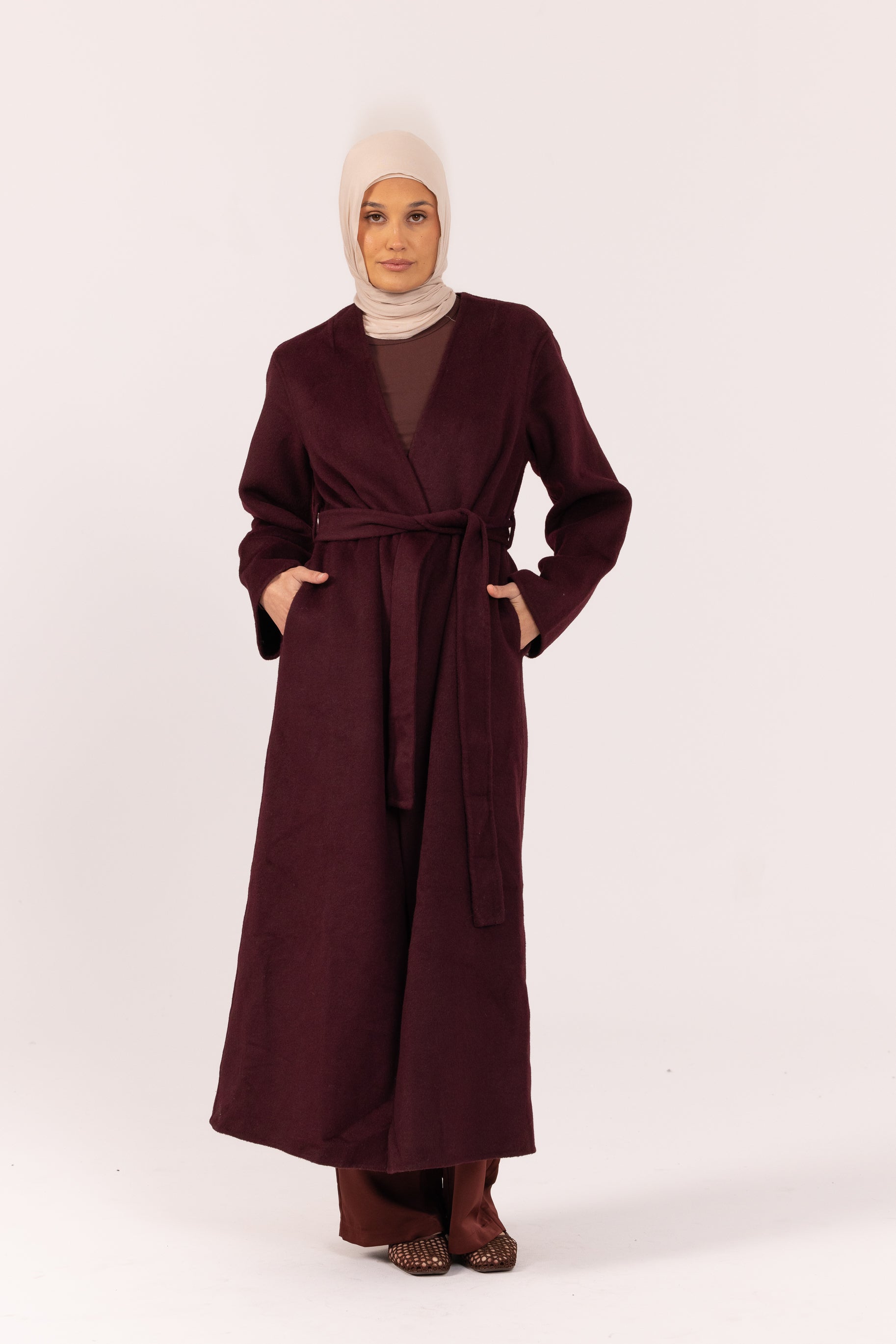 Tara Longline Coat - Mulberry