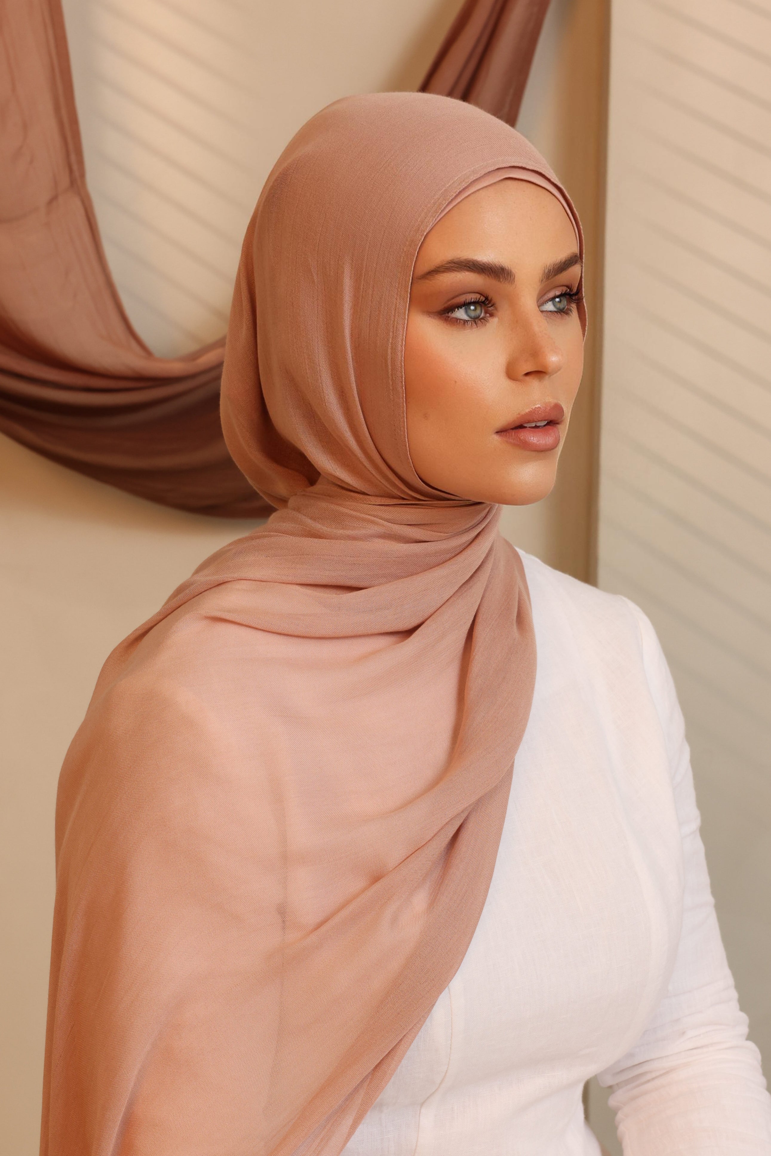 Double Stitched Modal Hijab Set - Dusty Rose