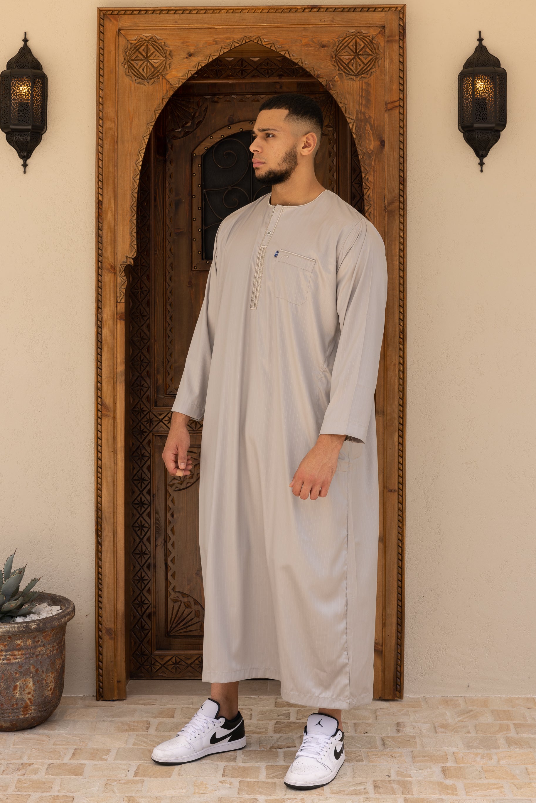 Men's Ikaf Polyester Long Sleeve Abaya - Fossil