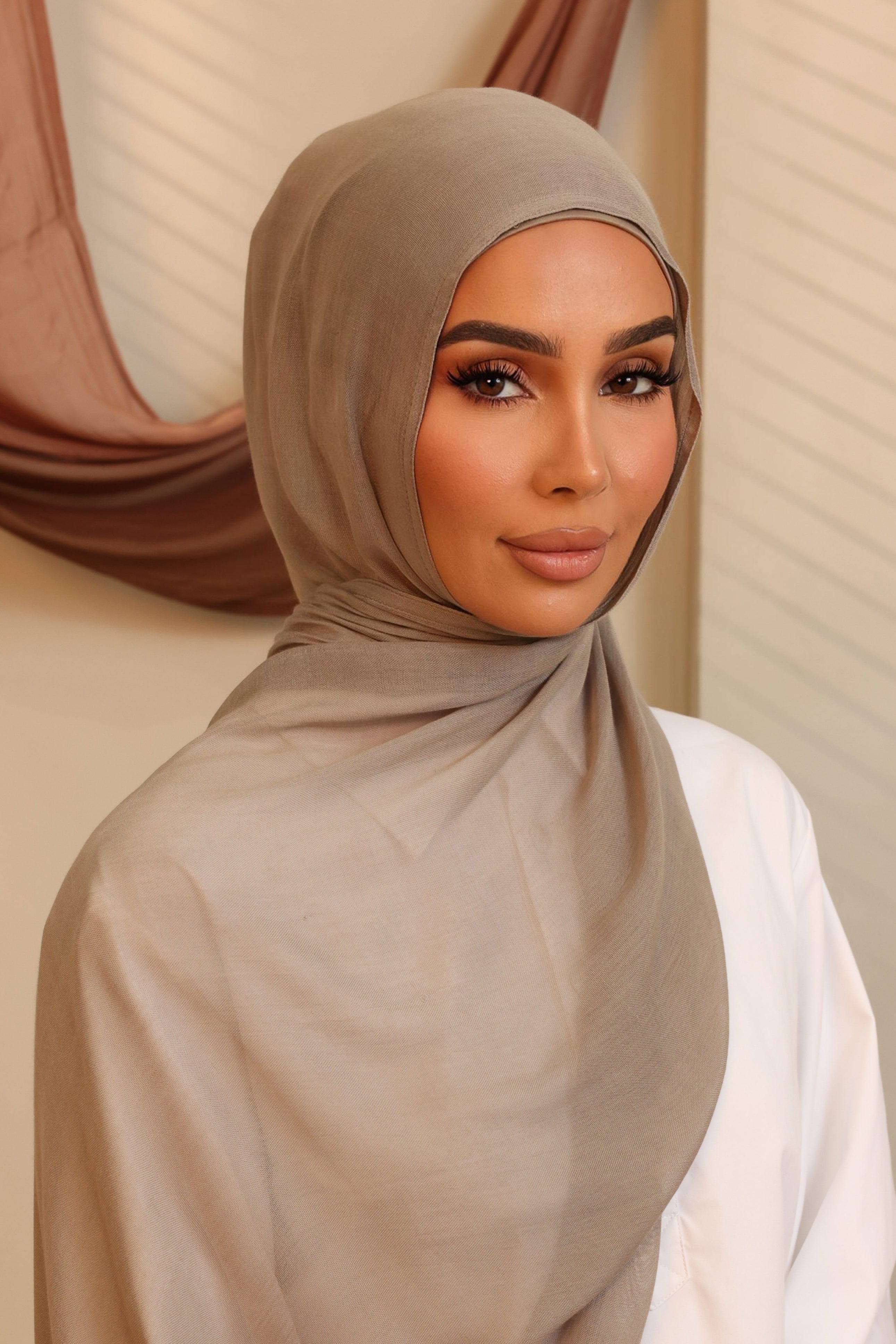 Double Stitched Modal Hijab Set - Ash